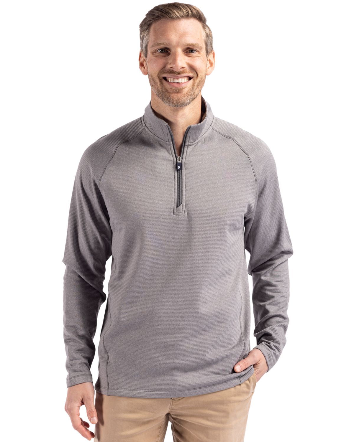 Cutter & Buck Peshastin RecycledGridFleeceMensHalf Zip Pullover