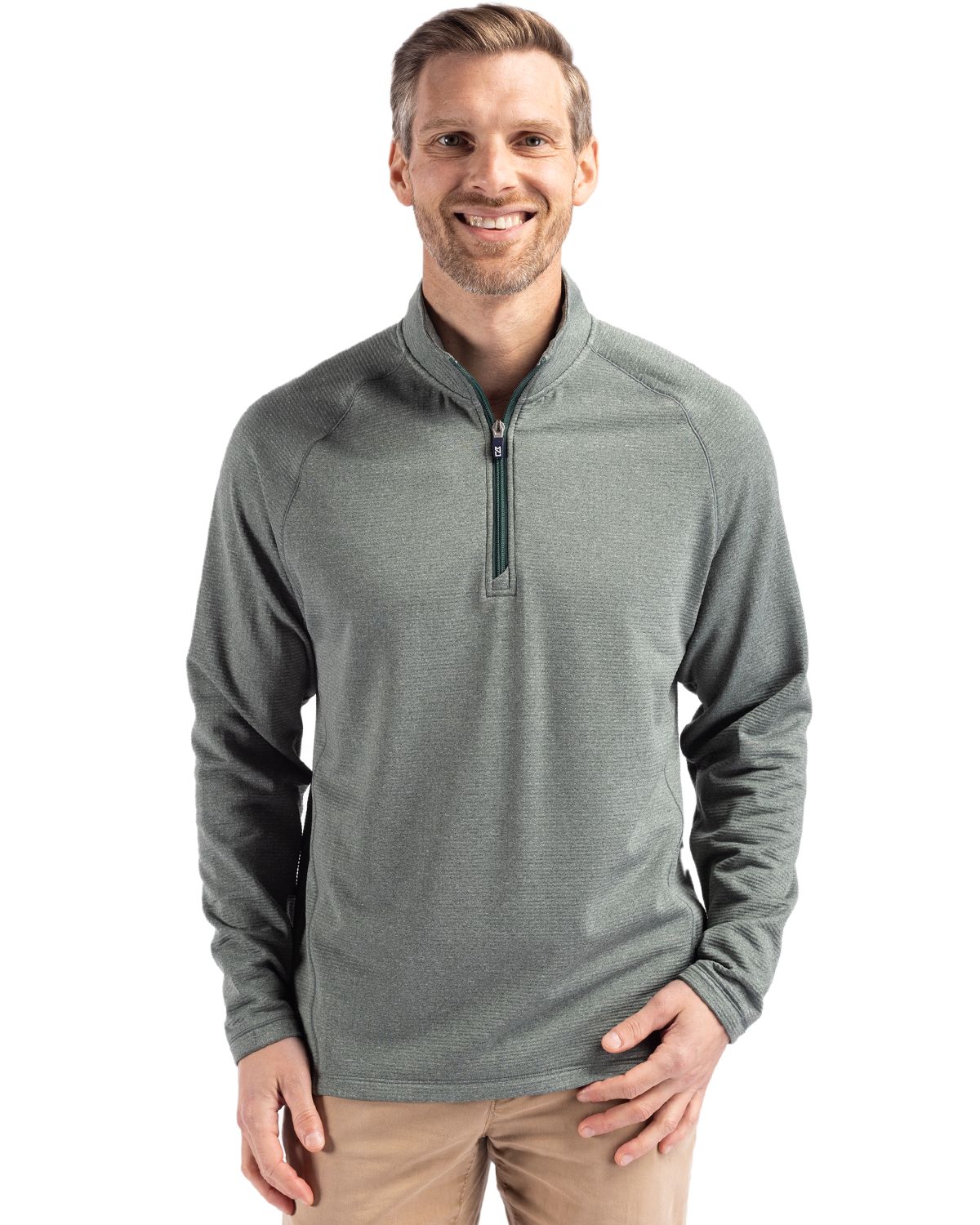 Cutter & Buck Peshastin RecycledGridFleeceMensHalf Zip Pullover