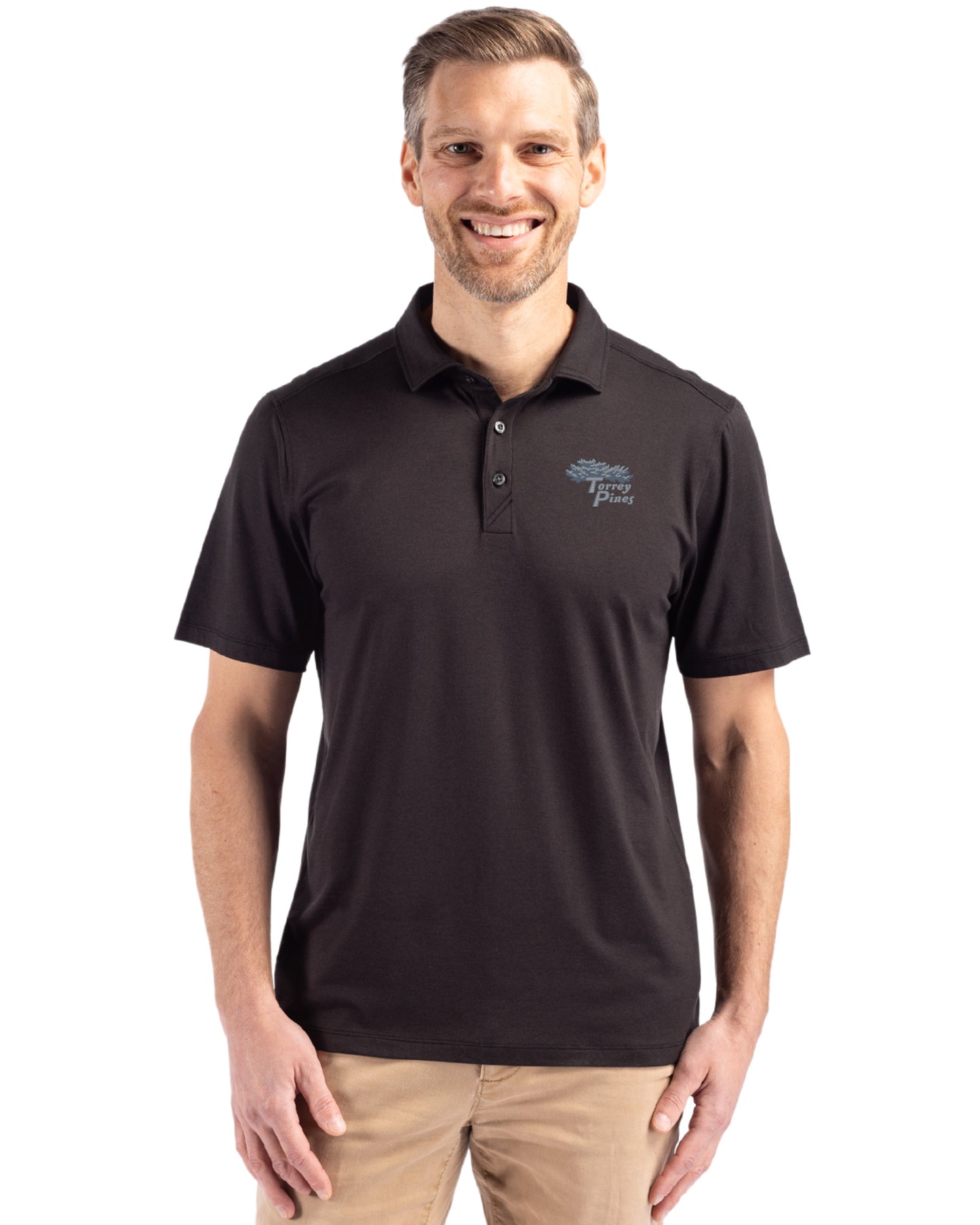 Torrey Pines Cutter & Buck Coastline Recycled Double Peached Mens Polo