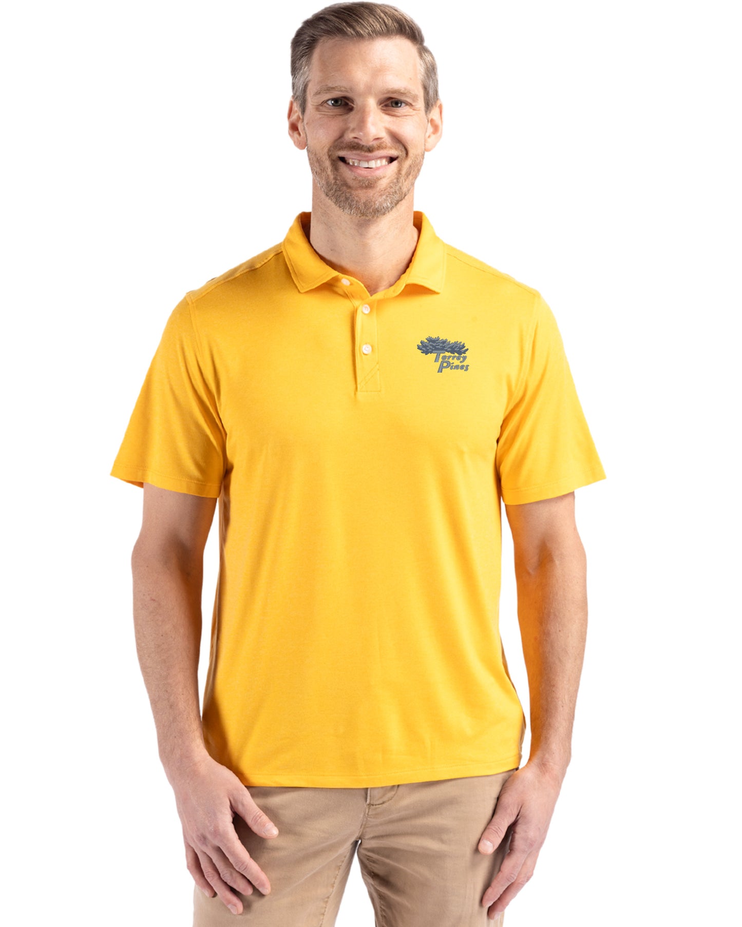 Torrey Pines Cutter & Buck Coastline Recycled Double Peached Mens Polo