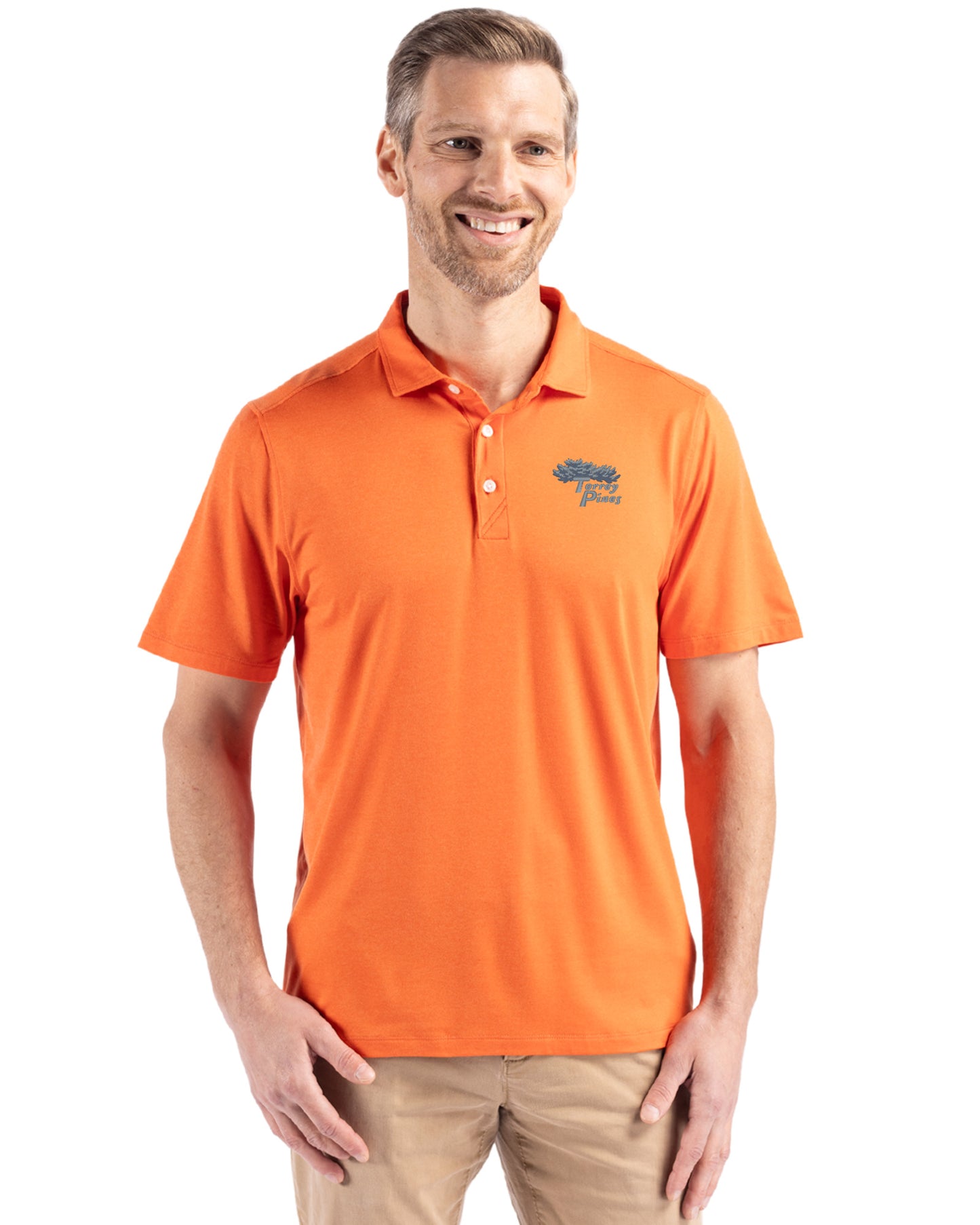 Torrey Pines Cutter & Buck Coastline Recycled Double Peached Mens Polo