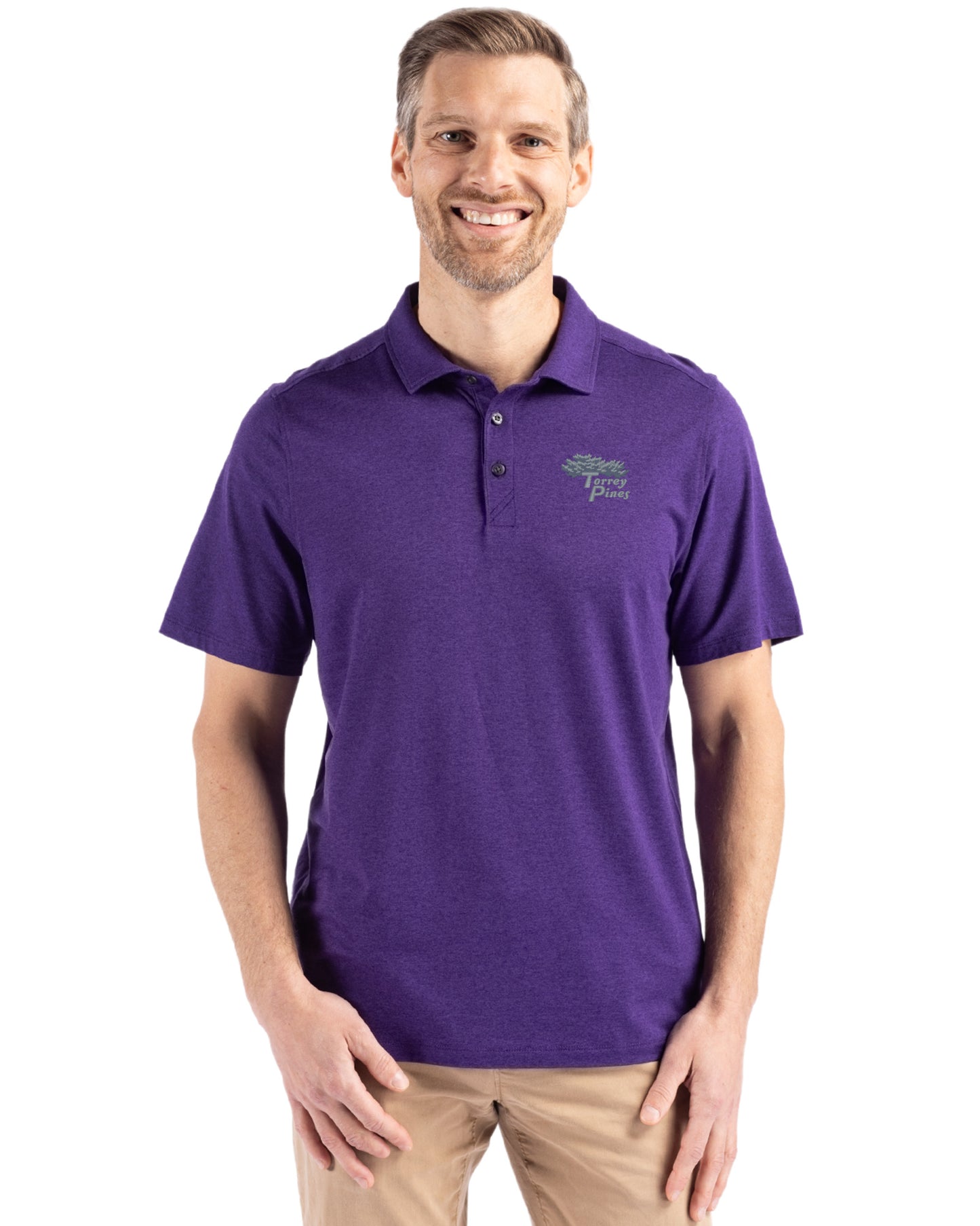 Torrey Pines Cutter & Buck Coastline Recycled Double Peached Mens Polo