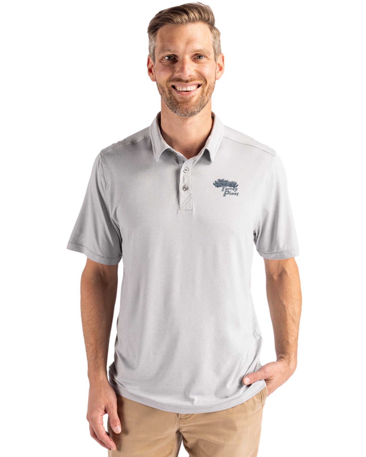 Torrey Pines Cutter & Buck Coastline Recycled Double Peached Mens Polo
