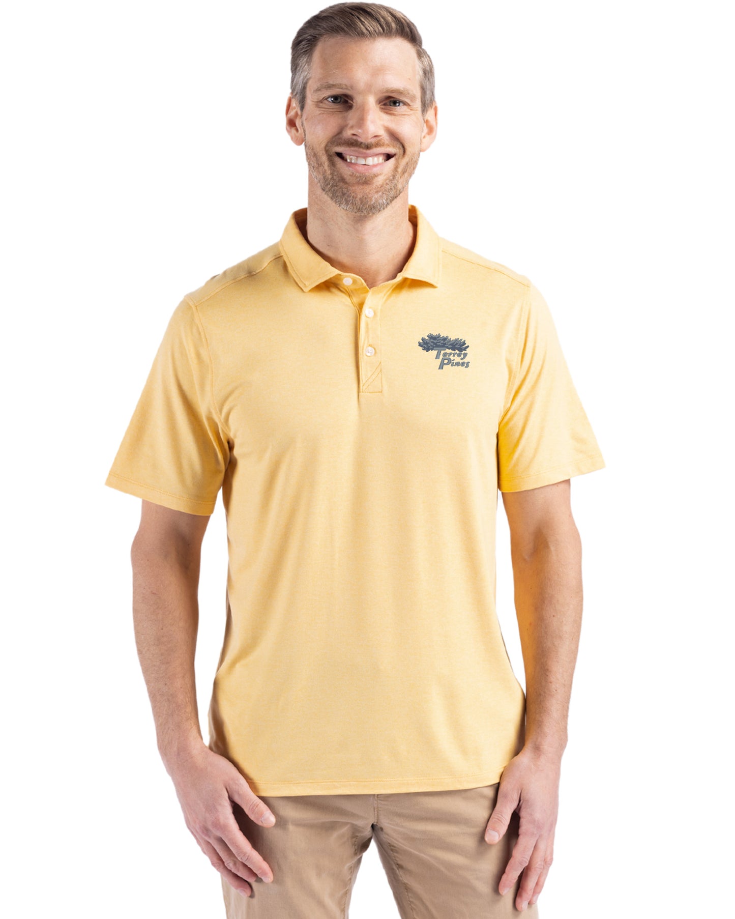 Torrey Pines Cutter & Buck Coastline Recycled Double Peached Mens Polo