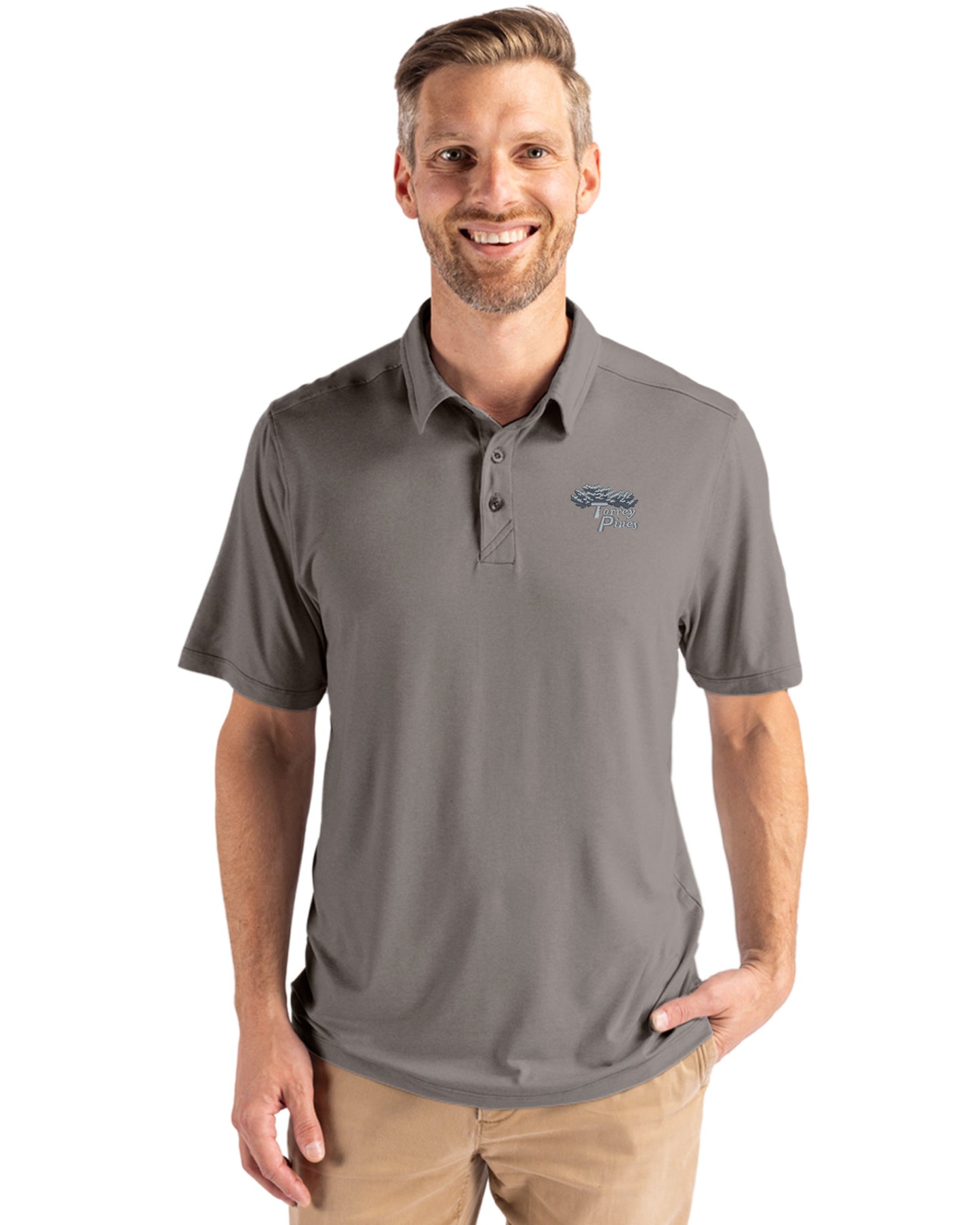 Torrey Pines Cutter & Buck Coastline Recycled Double Peached Mens Polo