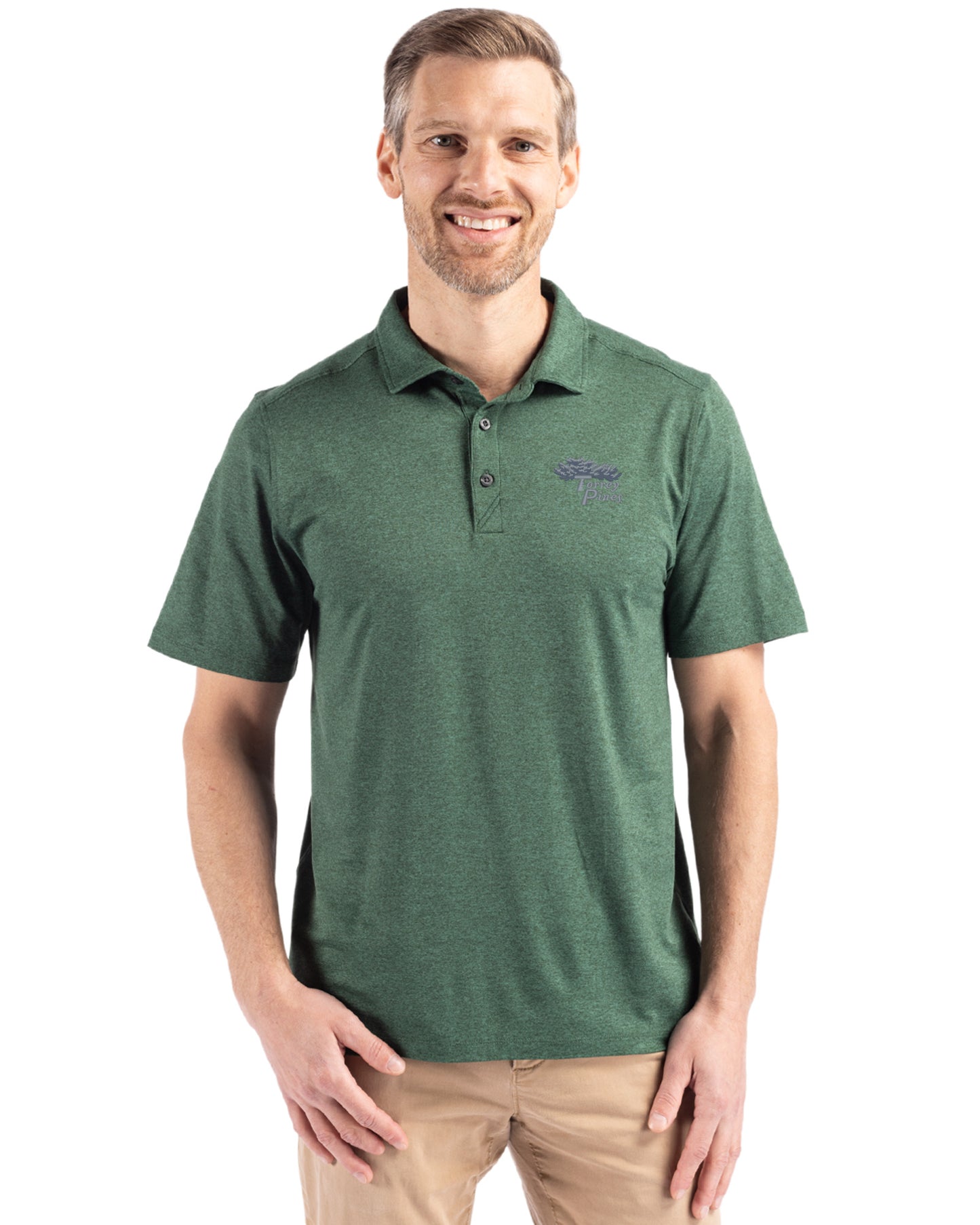 Torrey Pines Cutter & Buck Coastline Recycled Double Peached Mens Polo