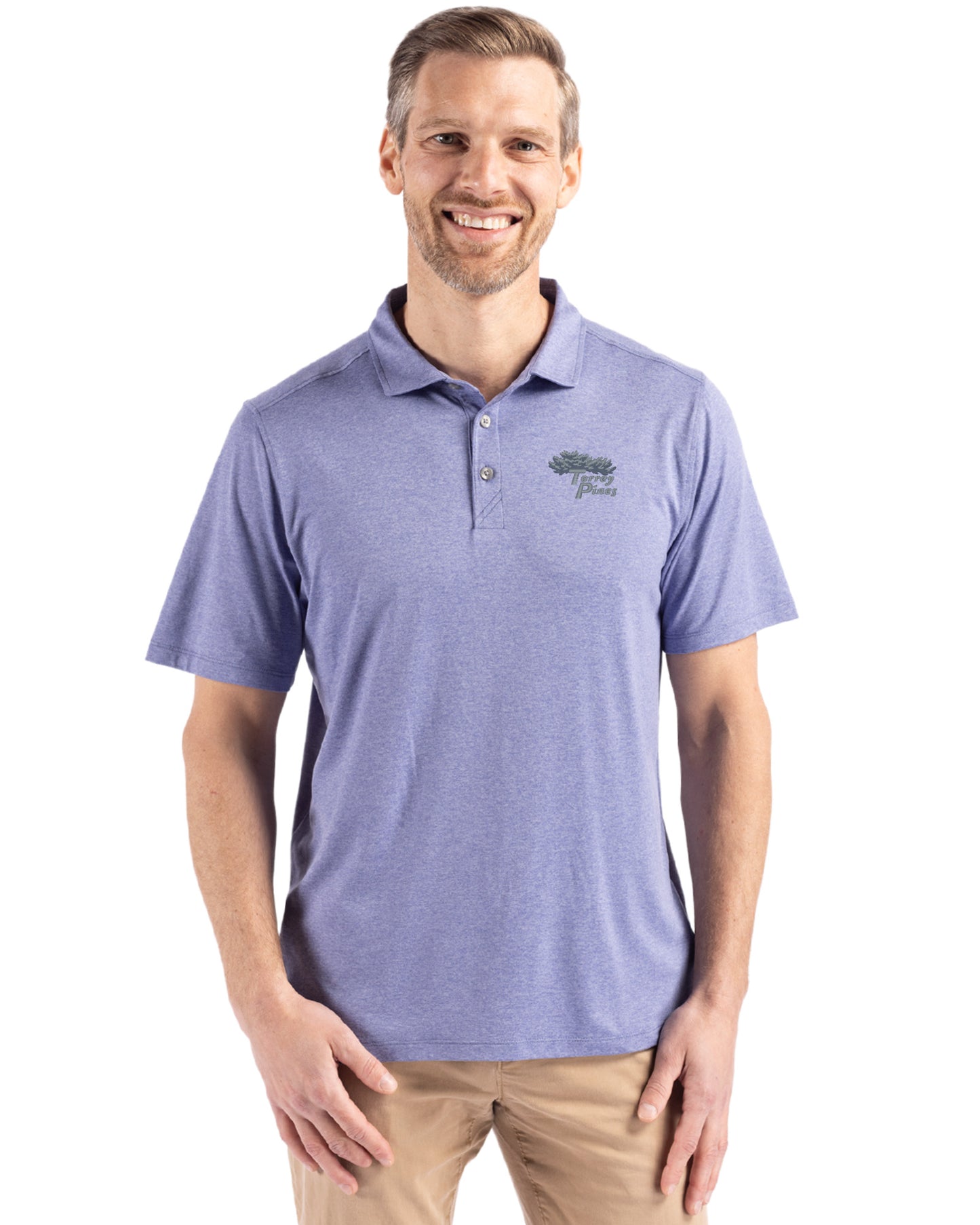 Torrey Pines Cutter & Buck Coastline Recycled Double Peached Mens Polo