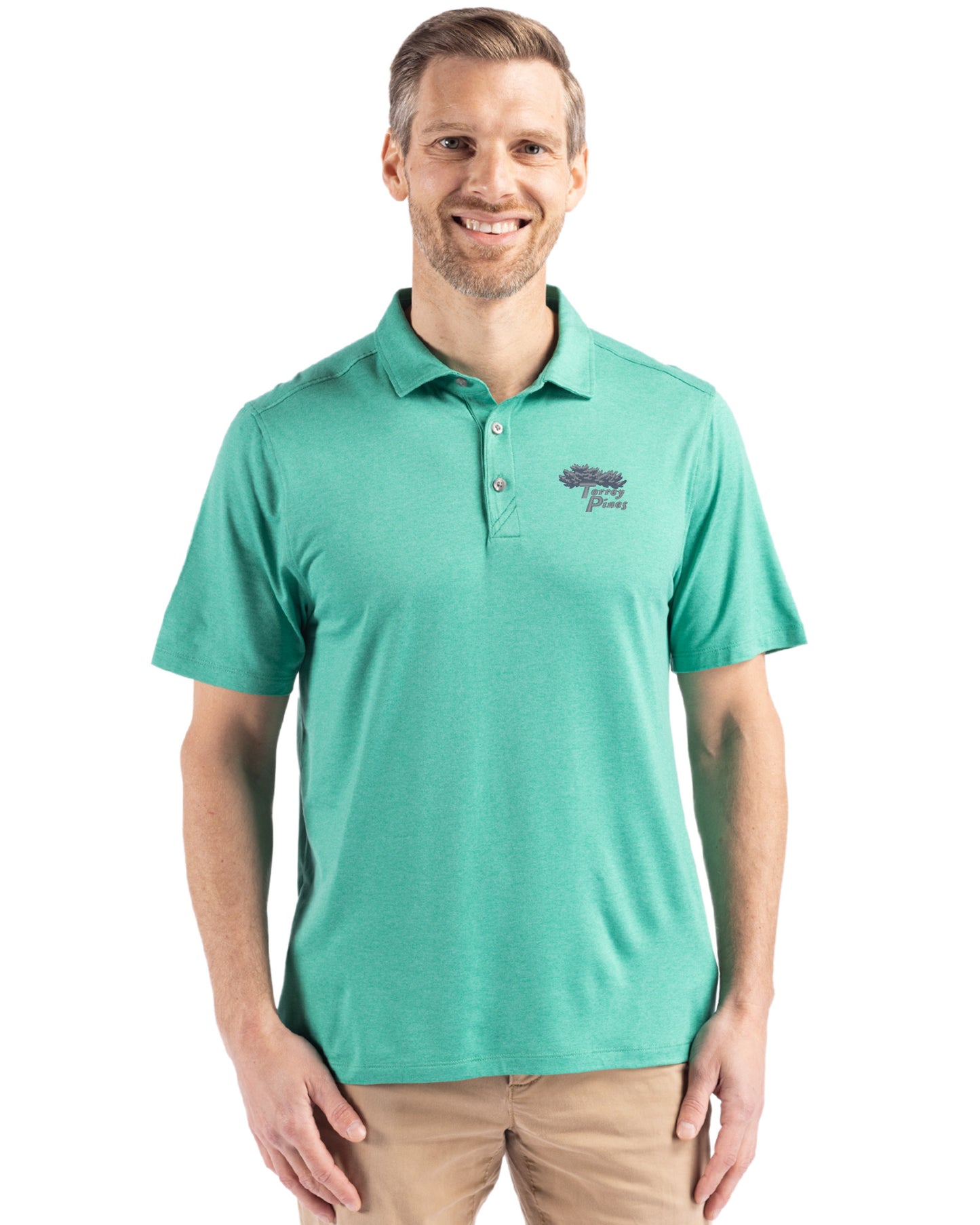 Torrey Pines Cutter & Buck Coastline Recycled Double Peached Mens Polo