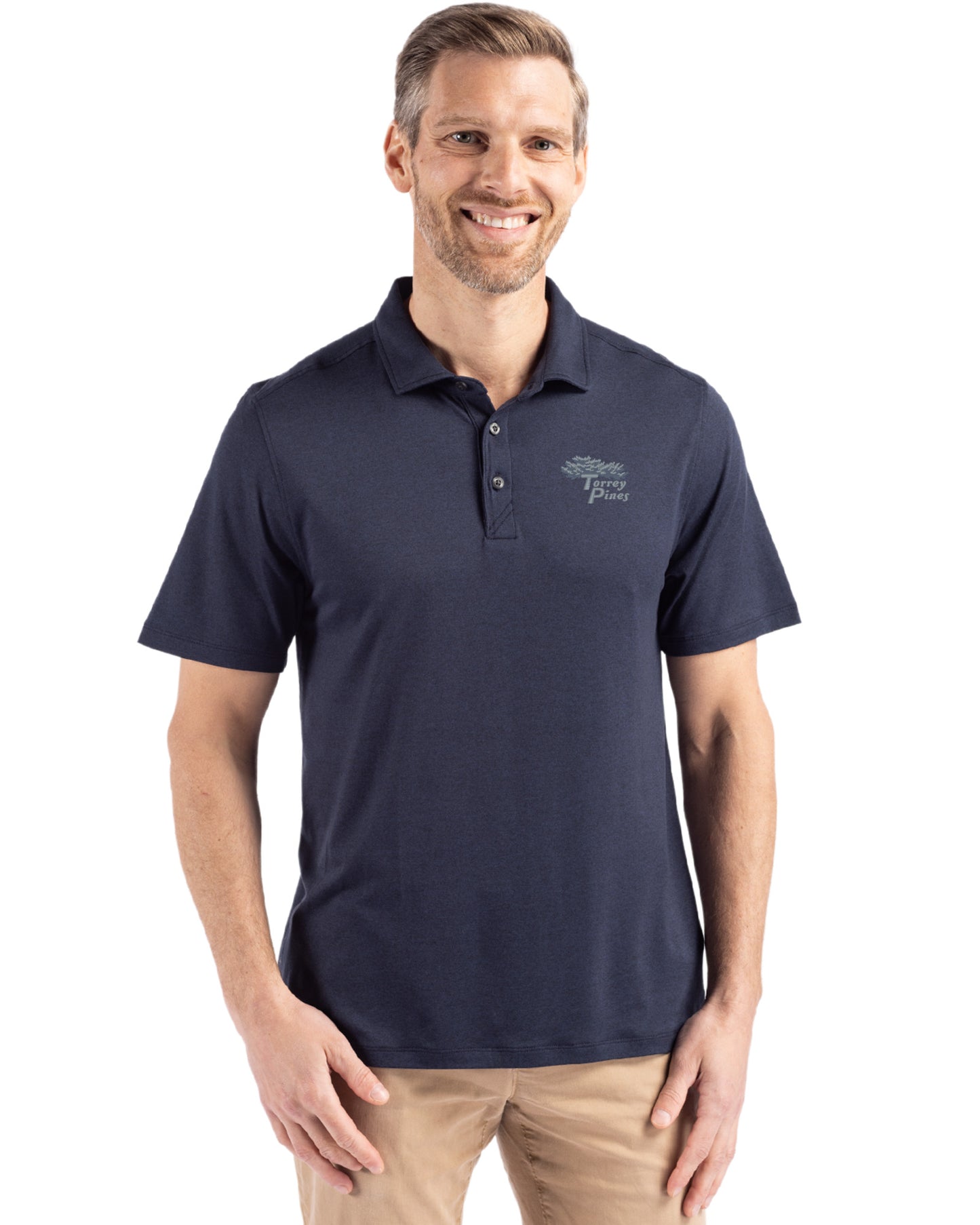 Torrey Pines Cutter & Buck Coastline Recycled Double Peached Mens Polo