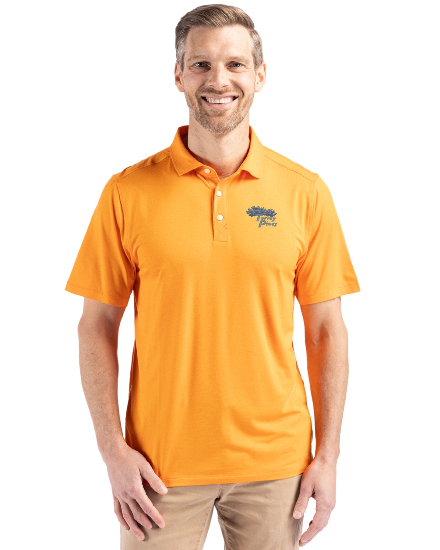 Torrey Pines Cutter & Buck Coastline Recycled Double Peached Mens Polo