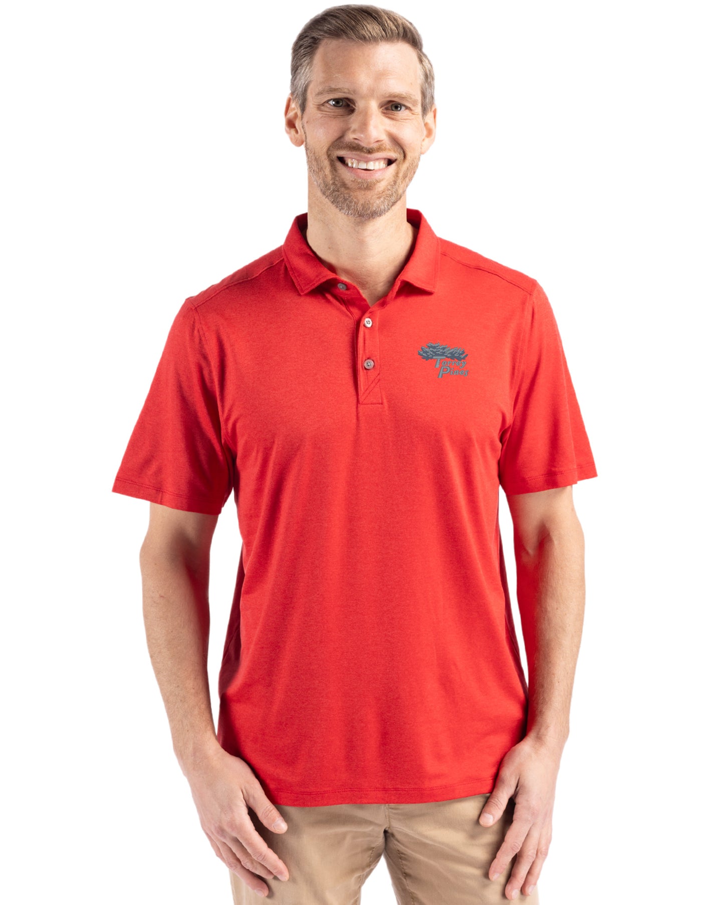 Torrey Pines Cutter & Buck Coastline Recycled Double Peached Mens Polo