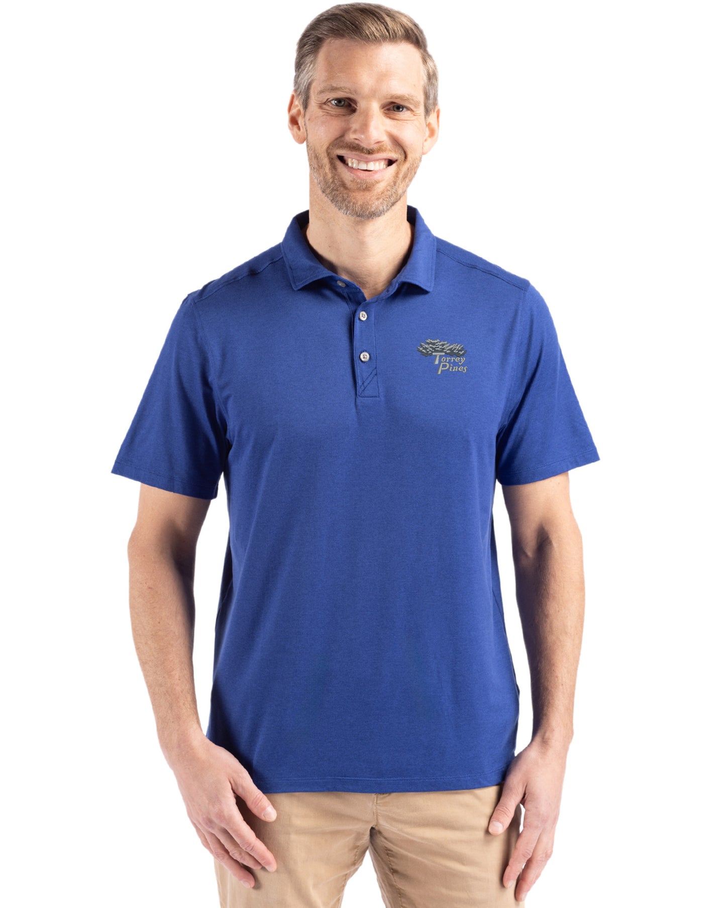 Torrey Pines Cutter & Buck Coastline Recycled Double Peached Mens Polo
