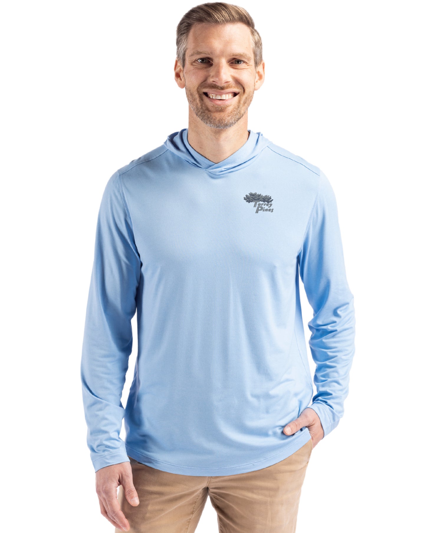 Torrey Pines Cutter & Buck Coastline Recycled Double Peached Mens Hooded Pullover