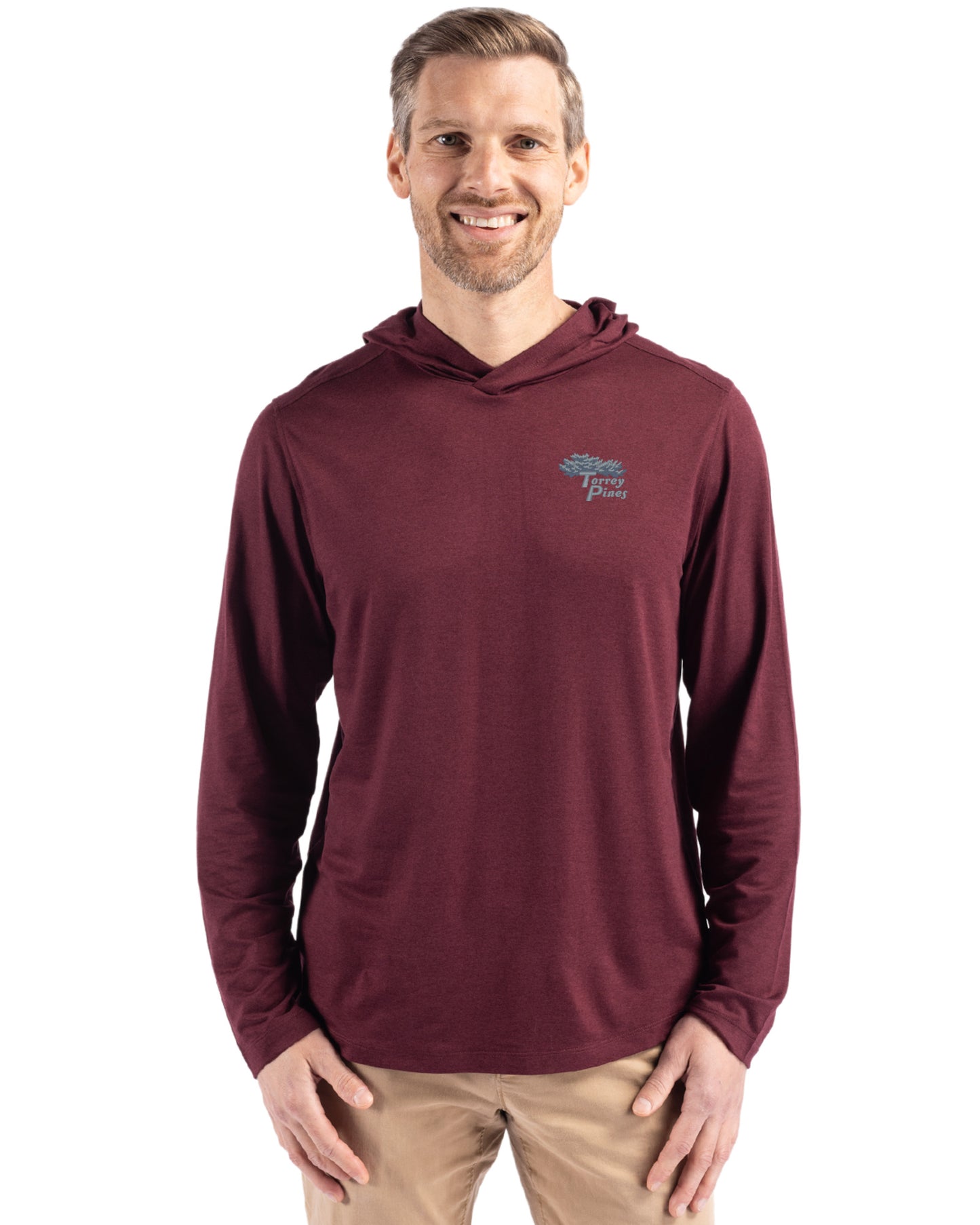 Torrey Pines Cutter & Buck Coastline Recycled Double Peached Mens Hooded Pullover