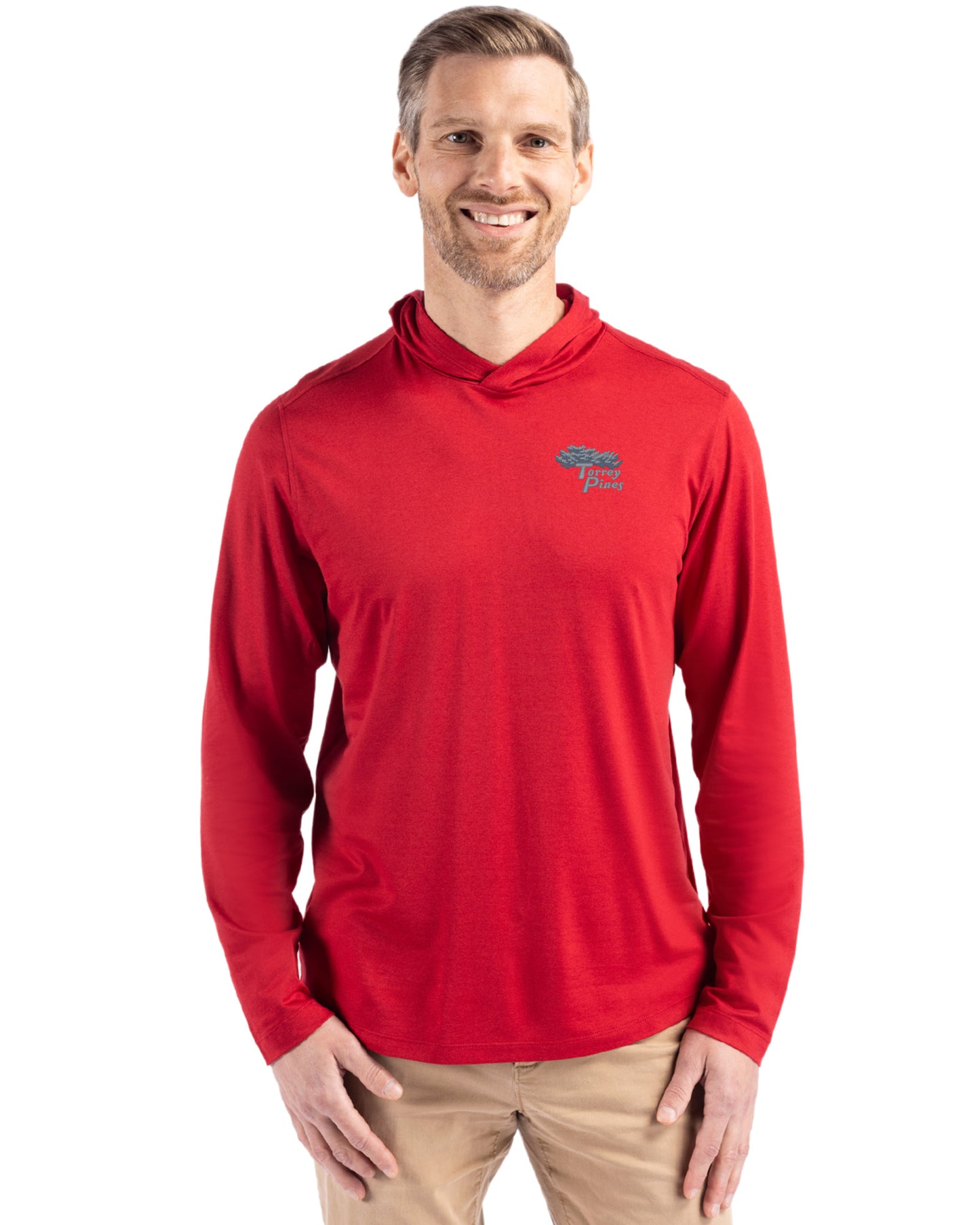 Torrey Pines Cutter & Buck Coastline Recycled Double Peached Mens Hooded Pullover