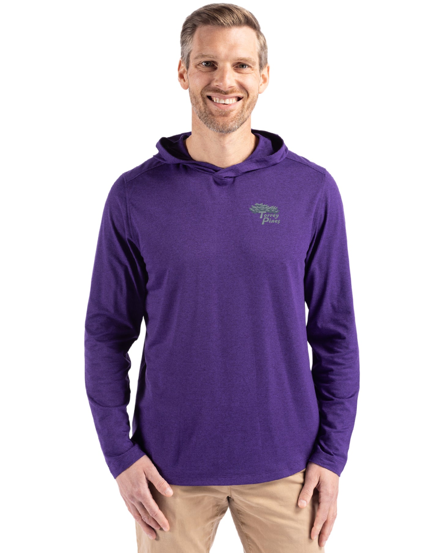 Torrey Pines Cutter & Buck Coastline Recycled Double Peached Mens Hooded Pullover