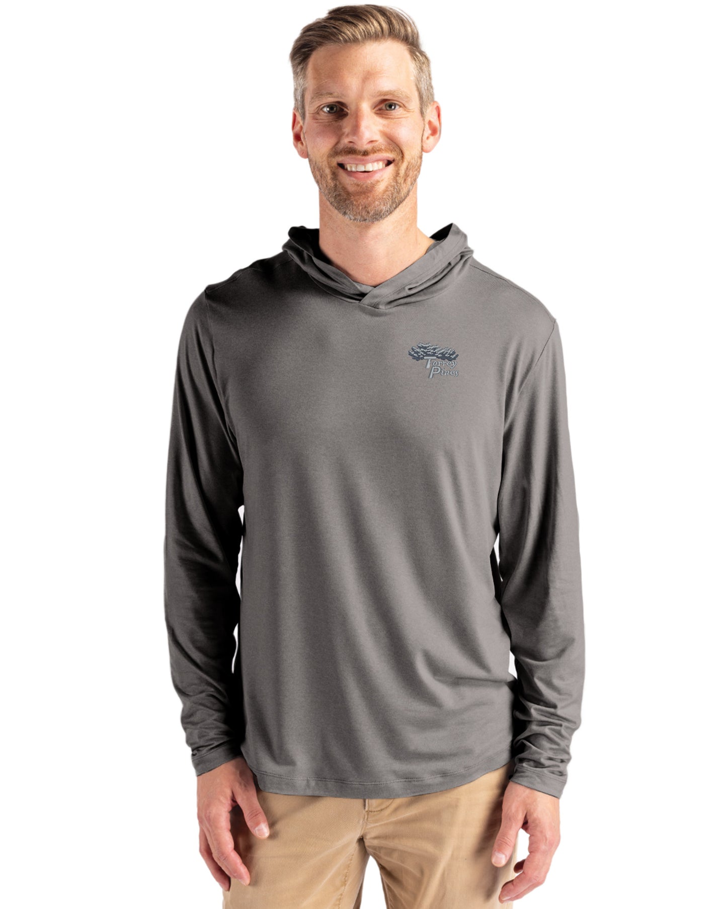 Torrey Pines Cutter & Buck Coastline Recycled Double Peached Mens Hooded Pullover