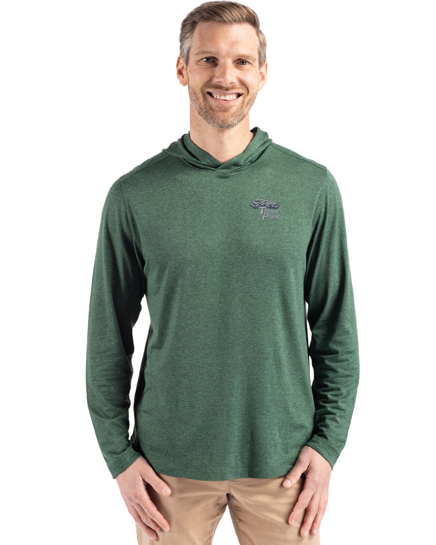 Torrey Pines Cutter & Buck Coastline Recycled Double Peached Mens Hooded Pullover