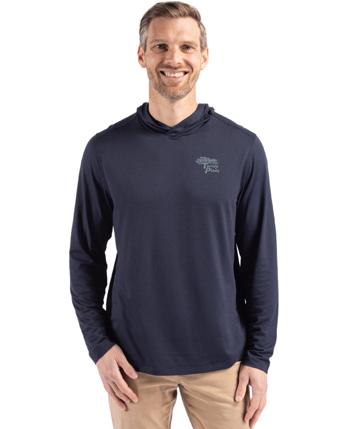 Torrey Pines Cutter & Buck Coastline Recycled Double Peached Mens Hooded Pullover