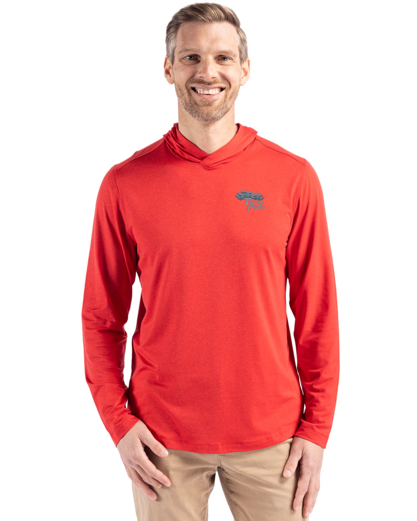 Torrey Pines Cutter & Buck Coastline Recycled Double Peached Mens Hooded Pullover