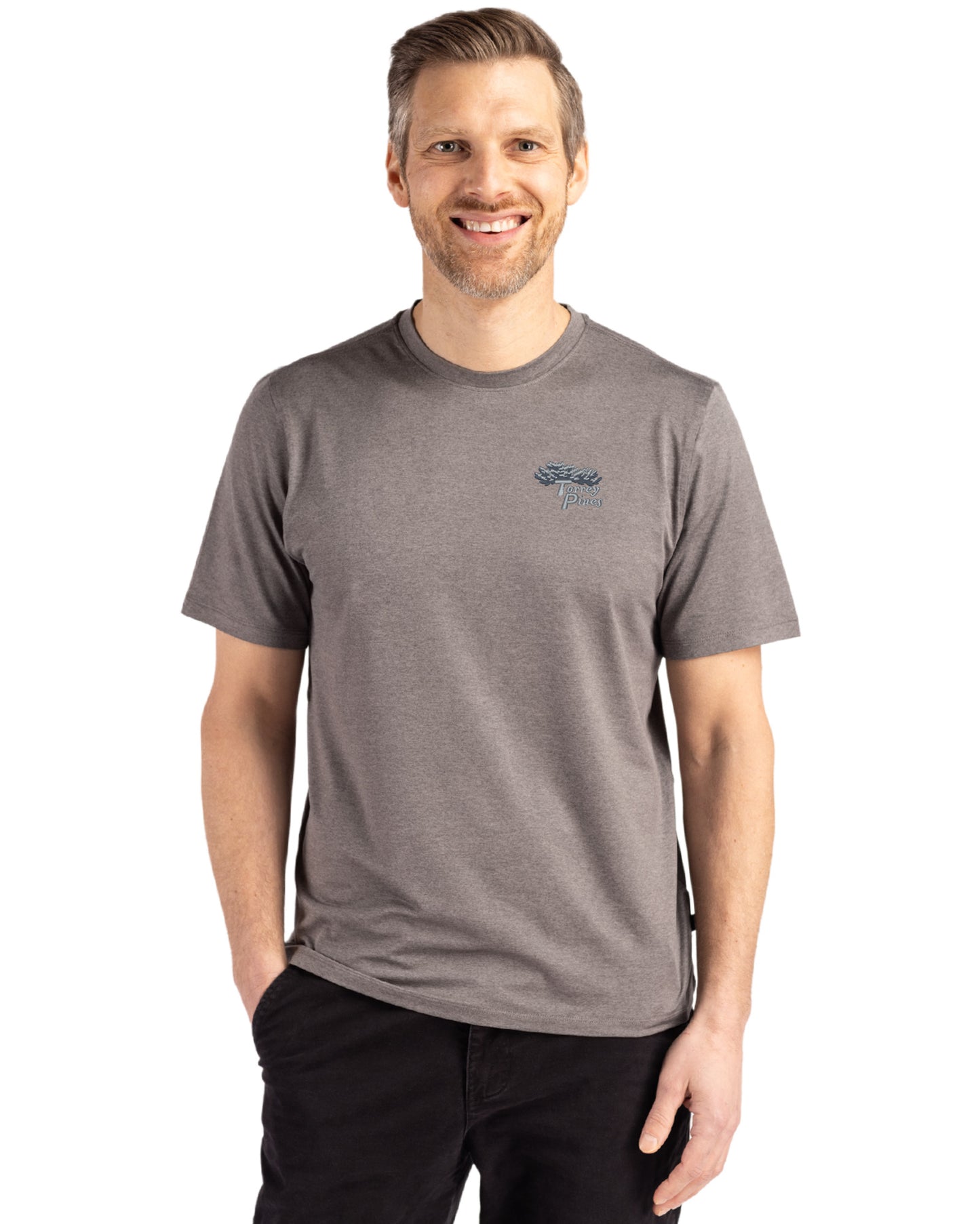 Torrey Pines Cutter & Buck Coastline Recycled Double Peached Mens Short Sleeve Tee