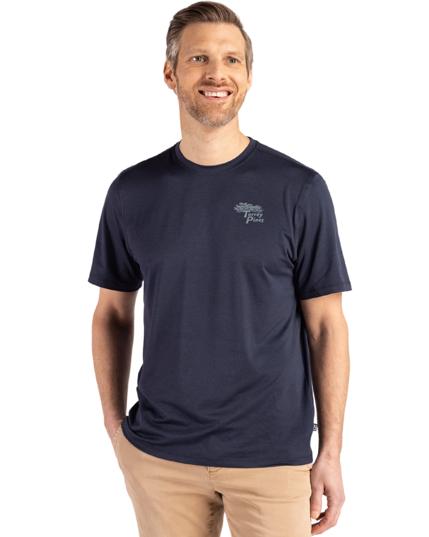 Torrey Pines Cutter & Buck Coastline Recycled Double Peached Mens Short Sleeve Tee