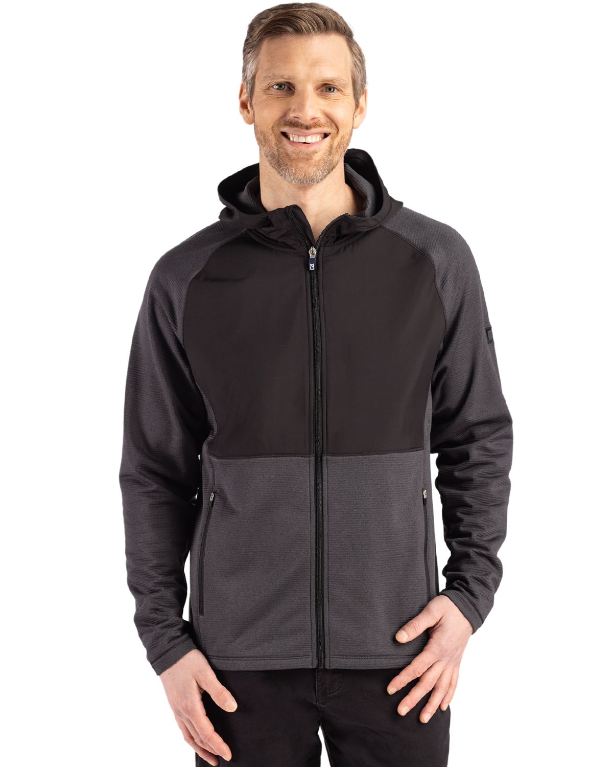 Cutter & Buck Peshastin RecycledGridFleeceMensHybrid Full Zip Jacket