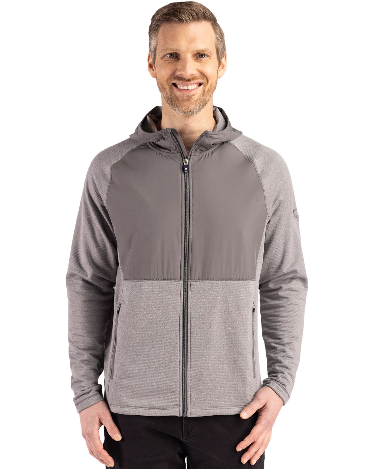 Cutter & Buck Peshastin RecycledGridFleeceMensHybrid Full Zip Jacket
