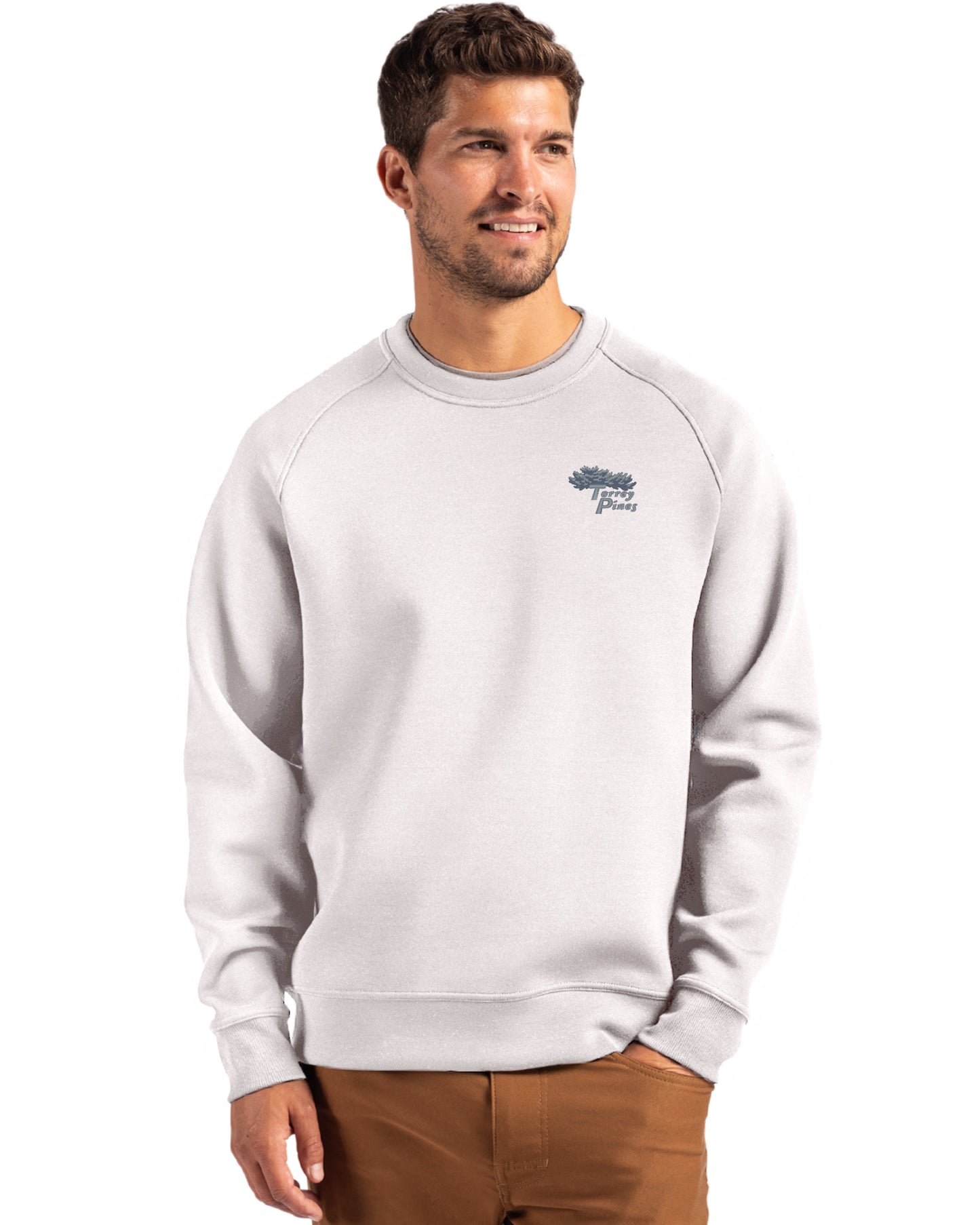 Torrey Pines Cutter & Buck Roam Recycled Buttery-Soft Knit Mens Crew Neck Pullover