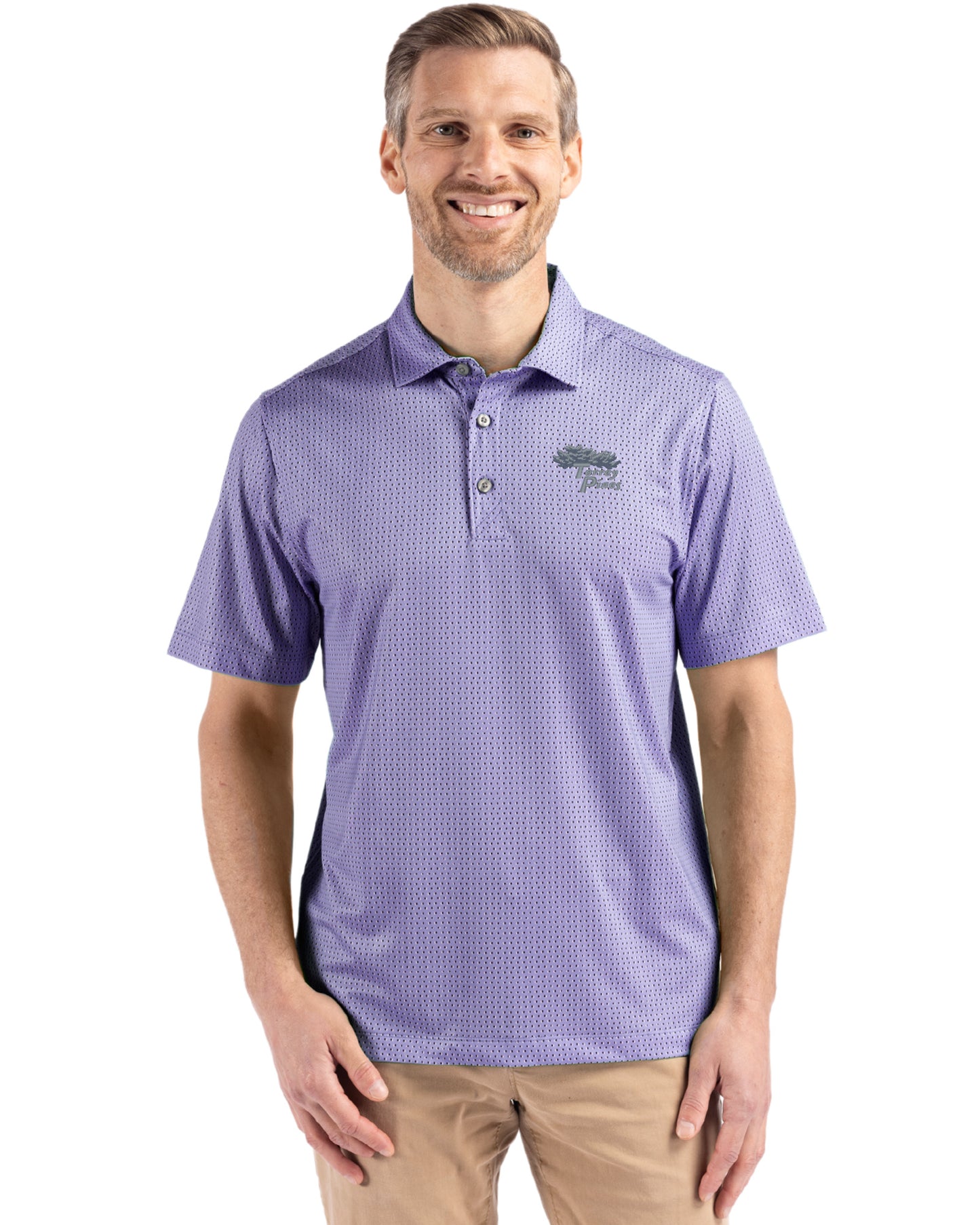 Torrey Pines Cutter & Buck Pike Recycled Shadow Check Print Mens Polo