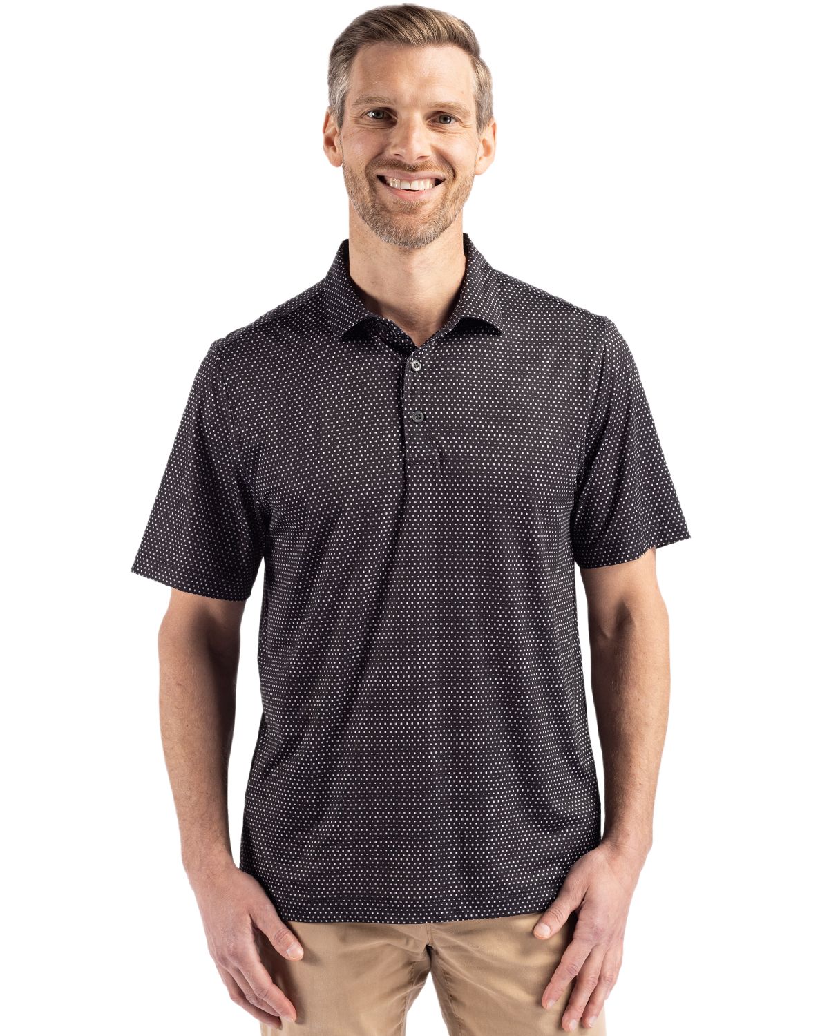 Cutter & Buck Pike Recycled Shadow Check Print Mens Big & Tall Polo