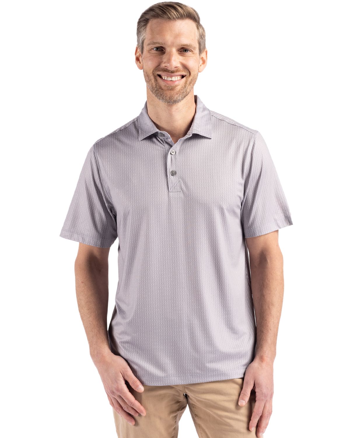 Cutter & Buck Pike Recycled Shadow Check Print Mens Big & Tall Polo
