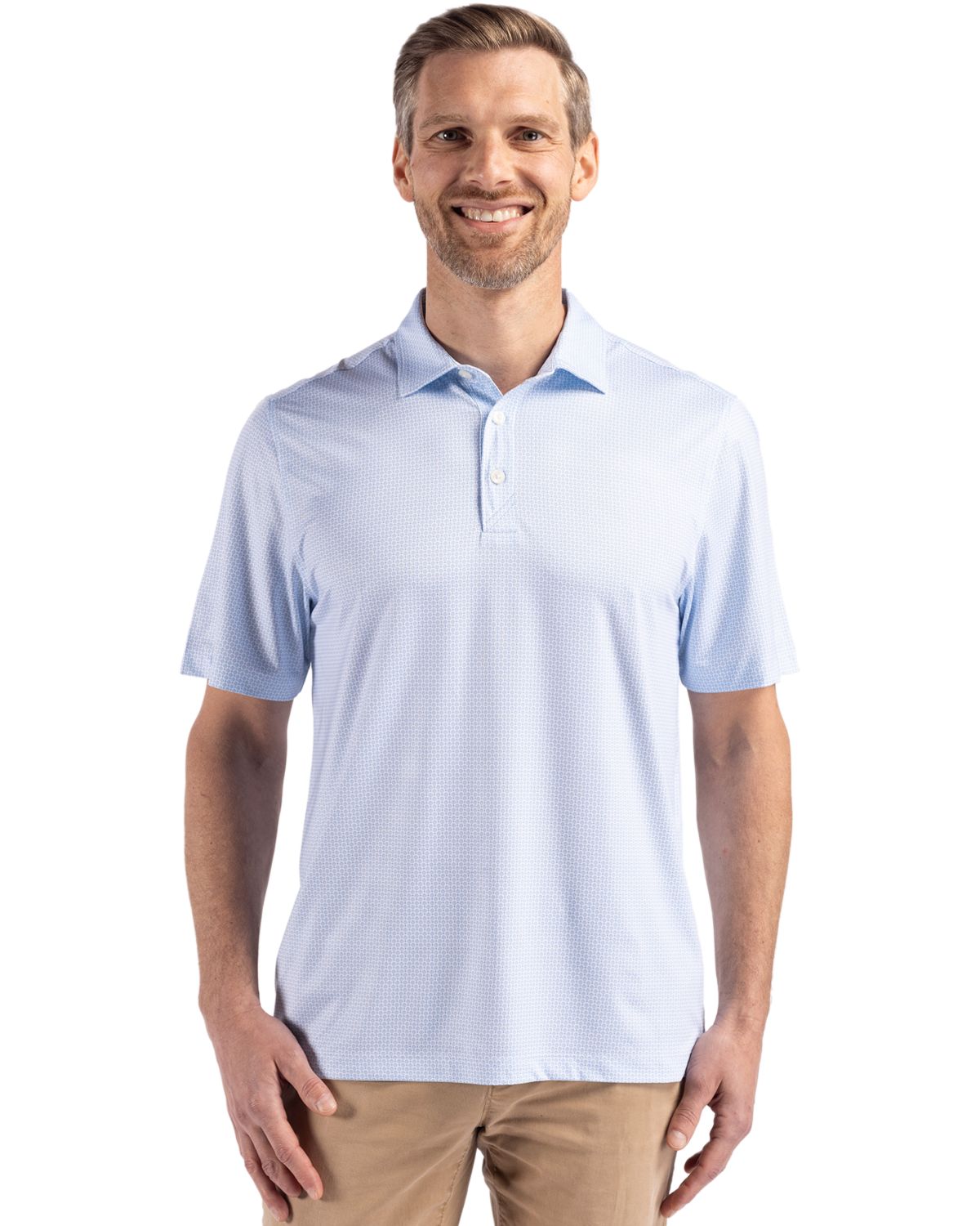Cutter & Buck Pike Recycled Diamond Dot Print Mens Big & Tall Polo