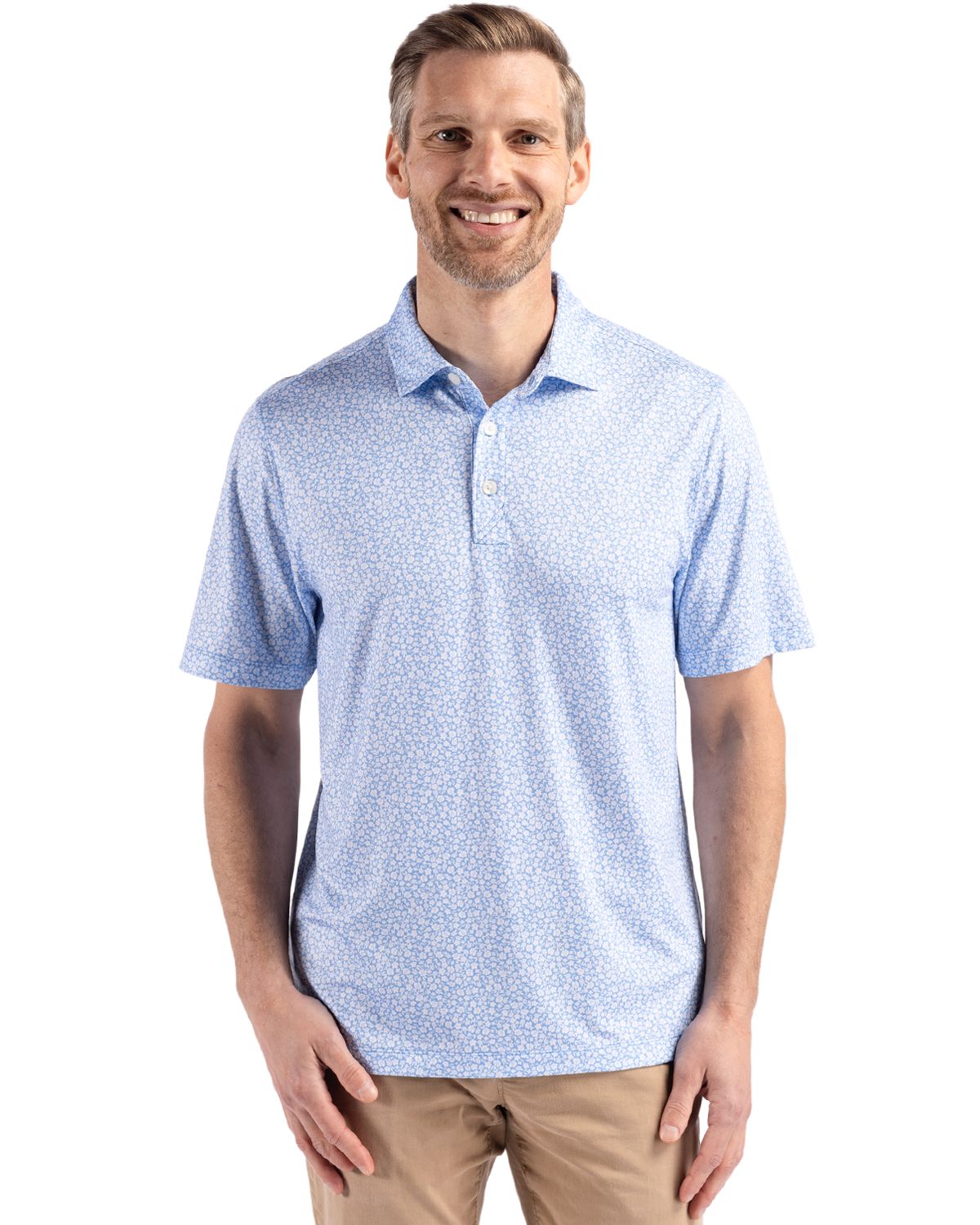 Cutter & Buck Pike Recycled Flora Print Mens Big & Tall Polo