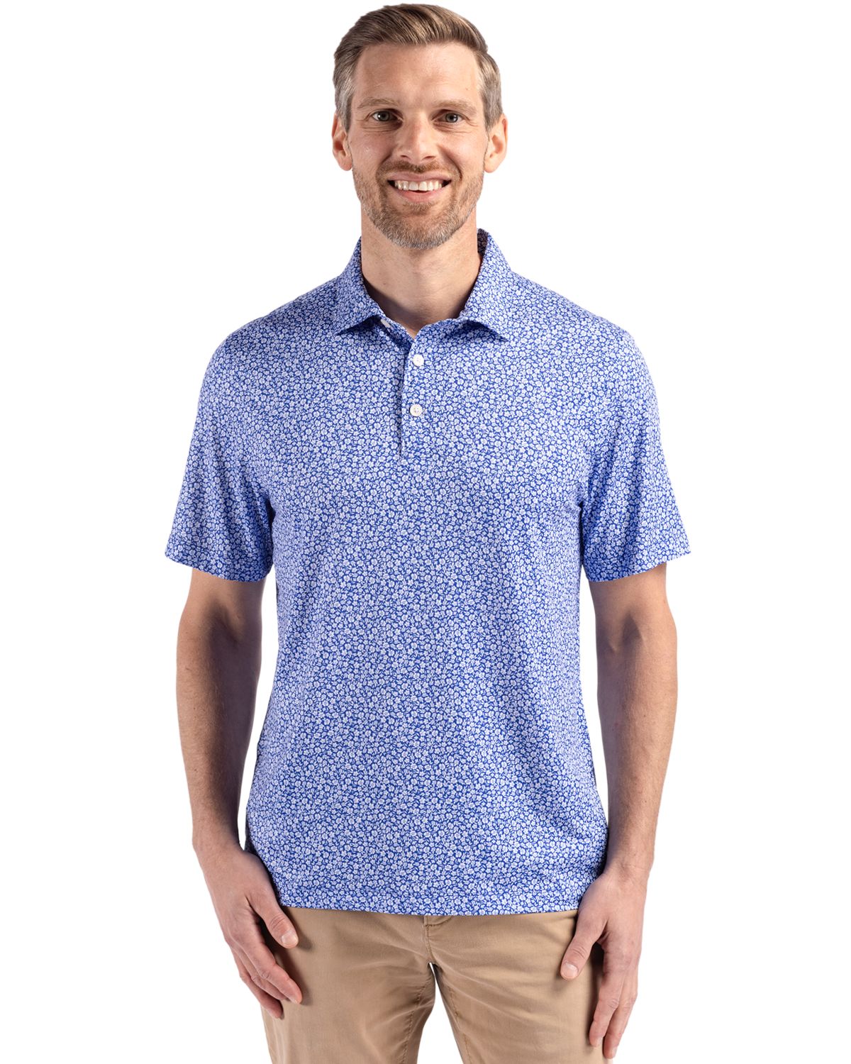 Cutter & Buck Pike Recycled Flora Print Mens Polo