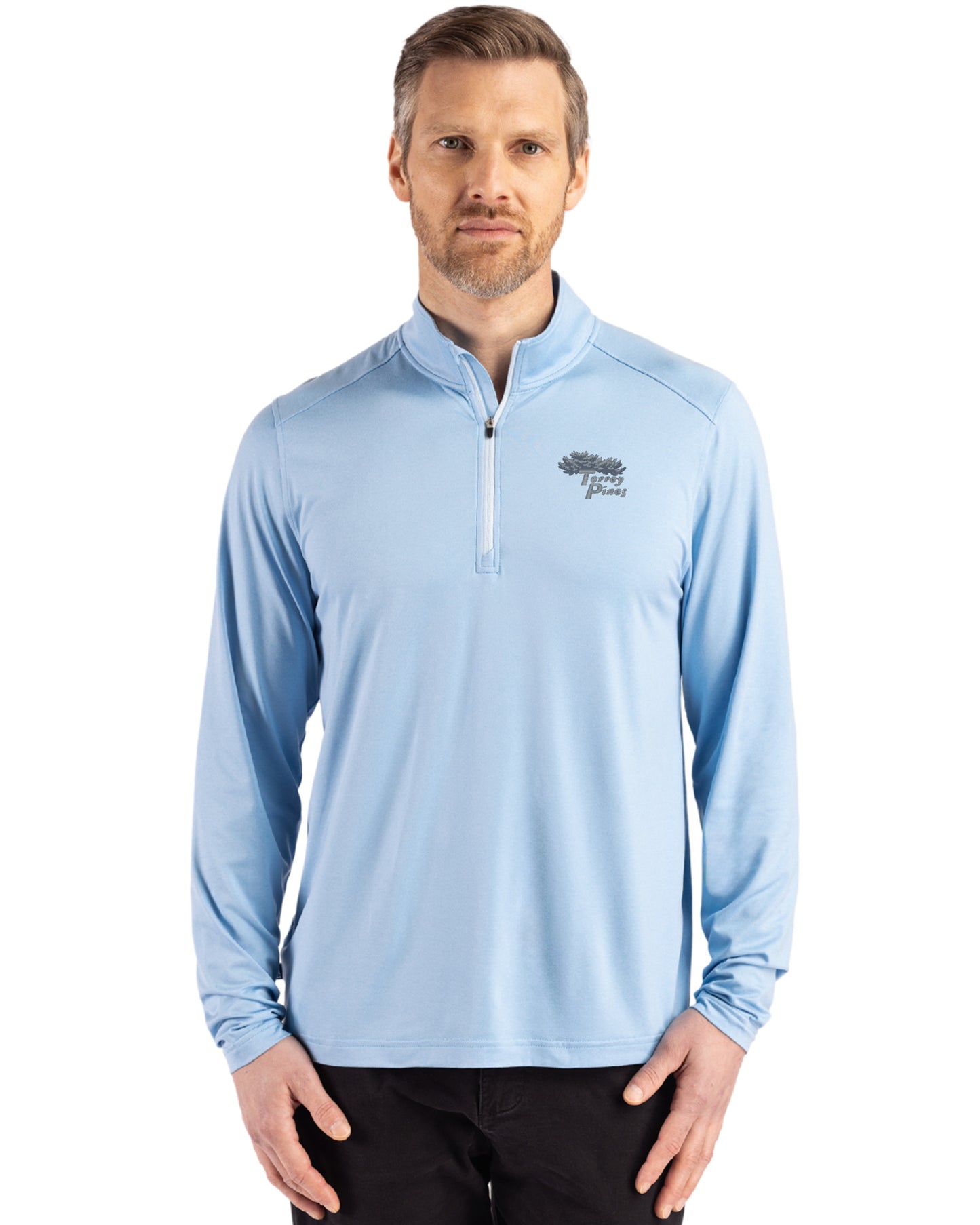 Torrey Pines Cutter & Buck Coastline Recycled Double Peached Mens Quarter Zip Pullover