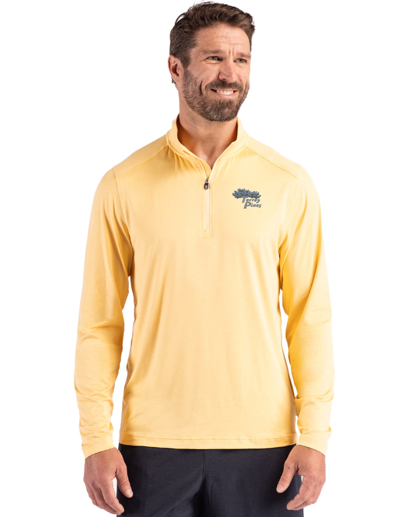Torrey Pines Cutter & Buck Coastline Recycled Double Peached Mens Quarter Zip Pullover