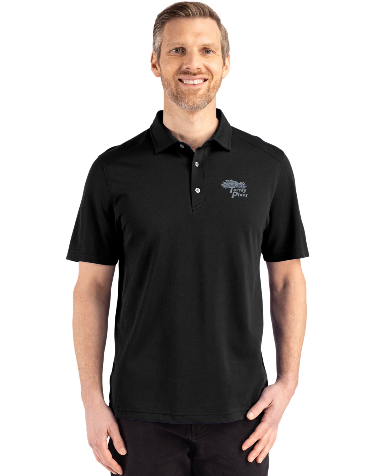 Torrey Pines Cutter & Buck Advantage Refresh Recycled Cotton-Blend Pique Mens Polo