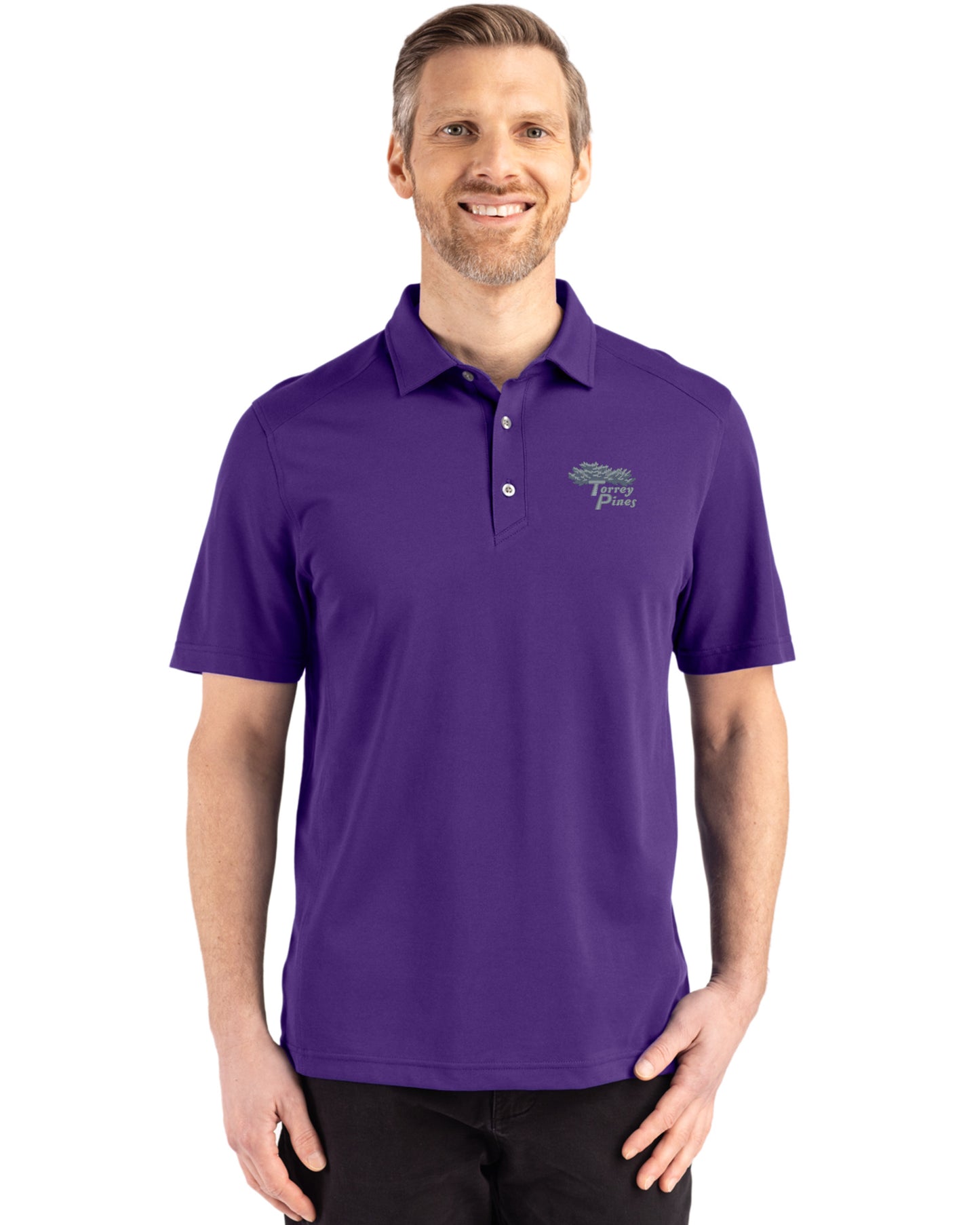 Torrey Pines Cutter & Buck Advantage Refresh Recycled Cotton-Blend Pique Mens Polo
