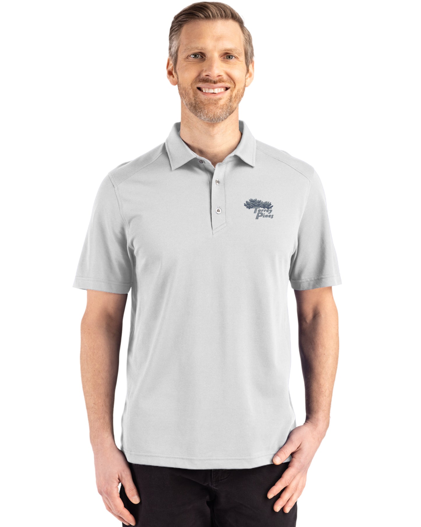 Torrey Pines Cutter & Buck Advantage Refresh Recycled Cotton-Blend Pique Mens Polo