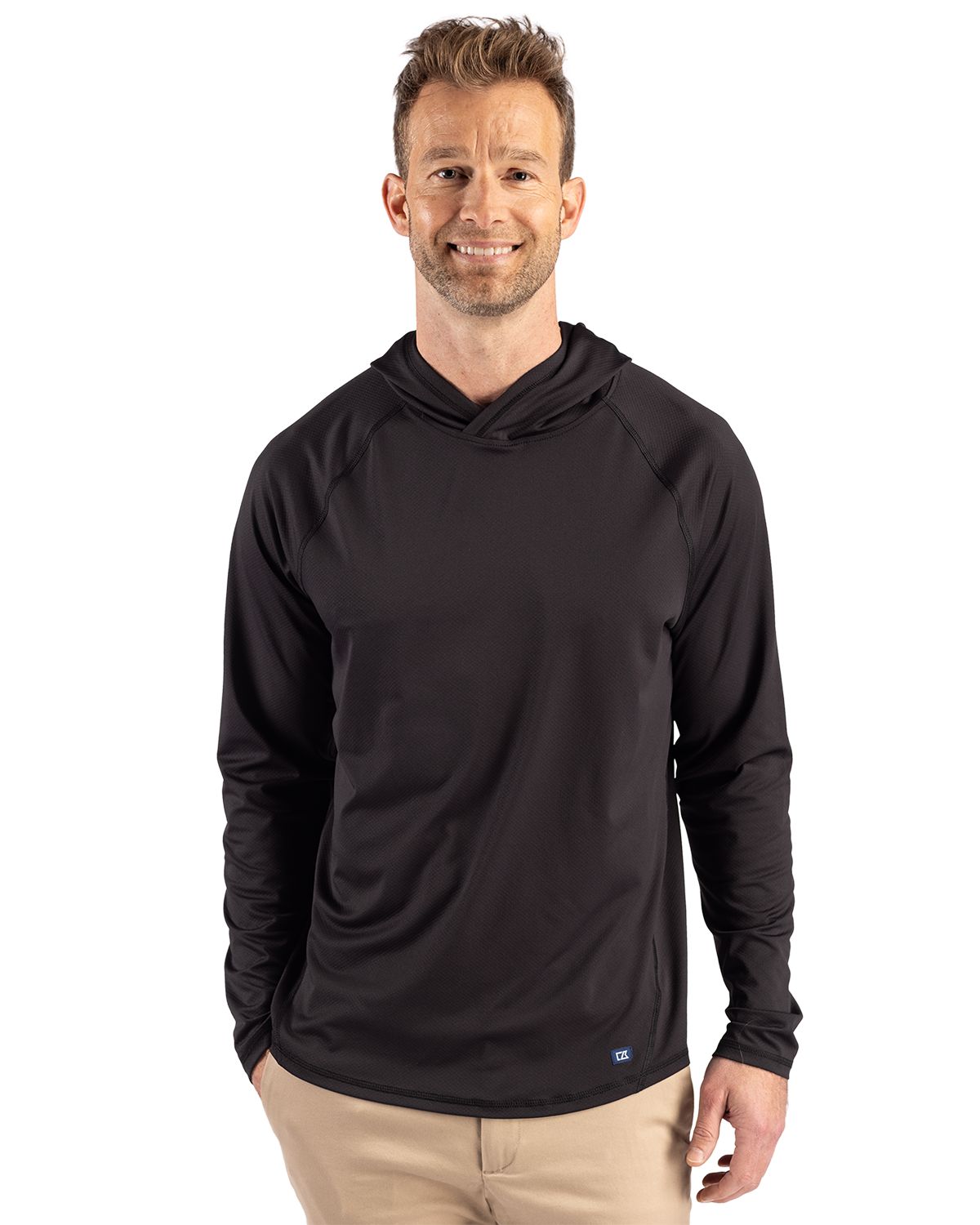 Cutter & Buck Prospect Recycled Featherlight Stretch Mens Big & Tall Hooded Pullover
