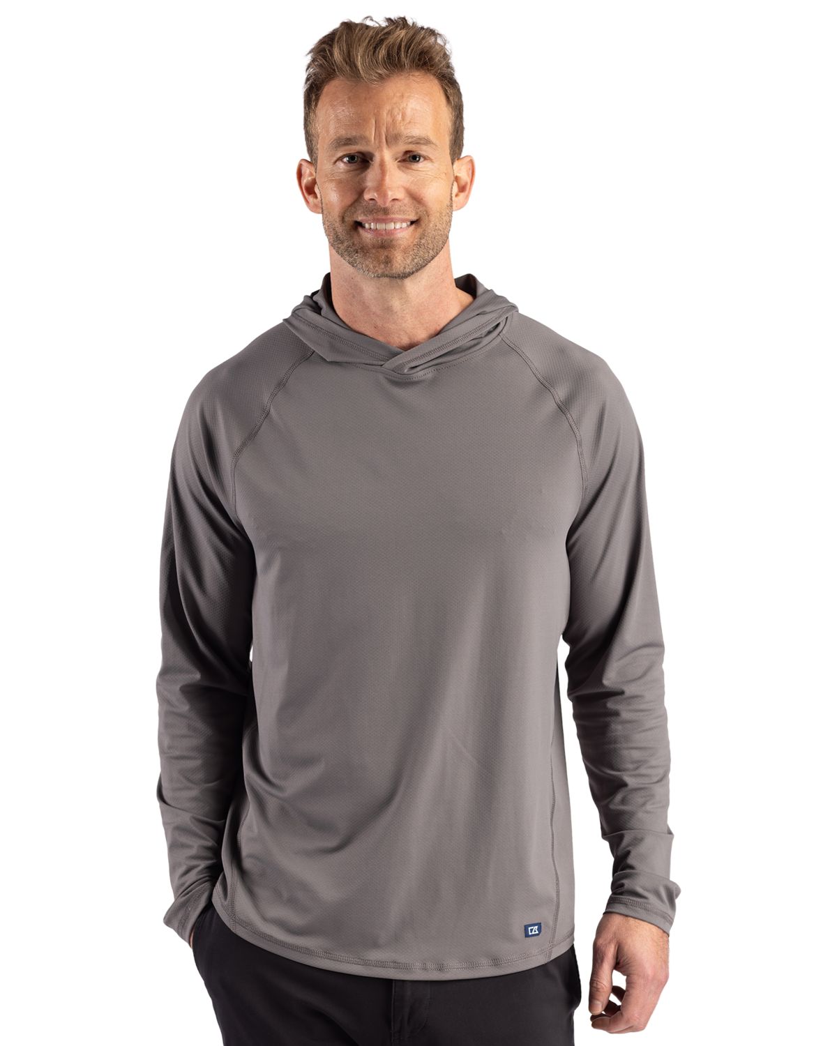 Cutter & Buck Prospect Recycled Featherlight Stretch Mens Big & Tall Hooded Pullover