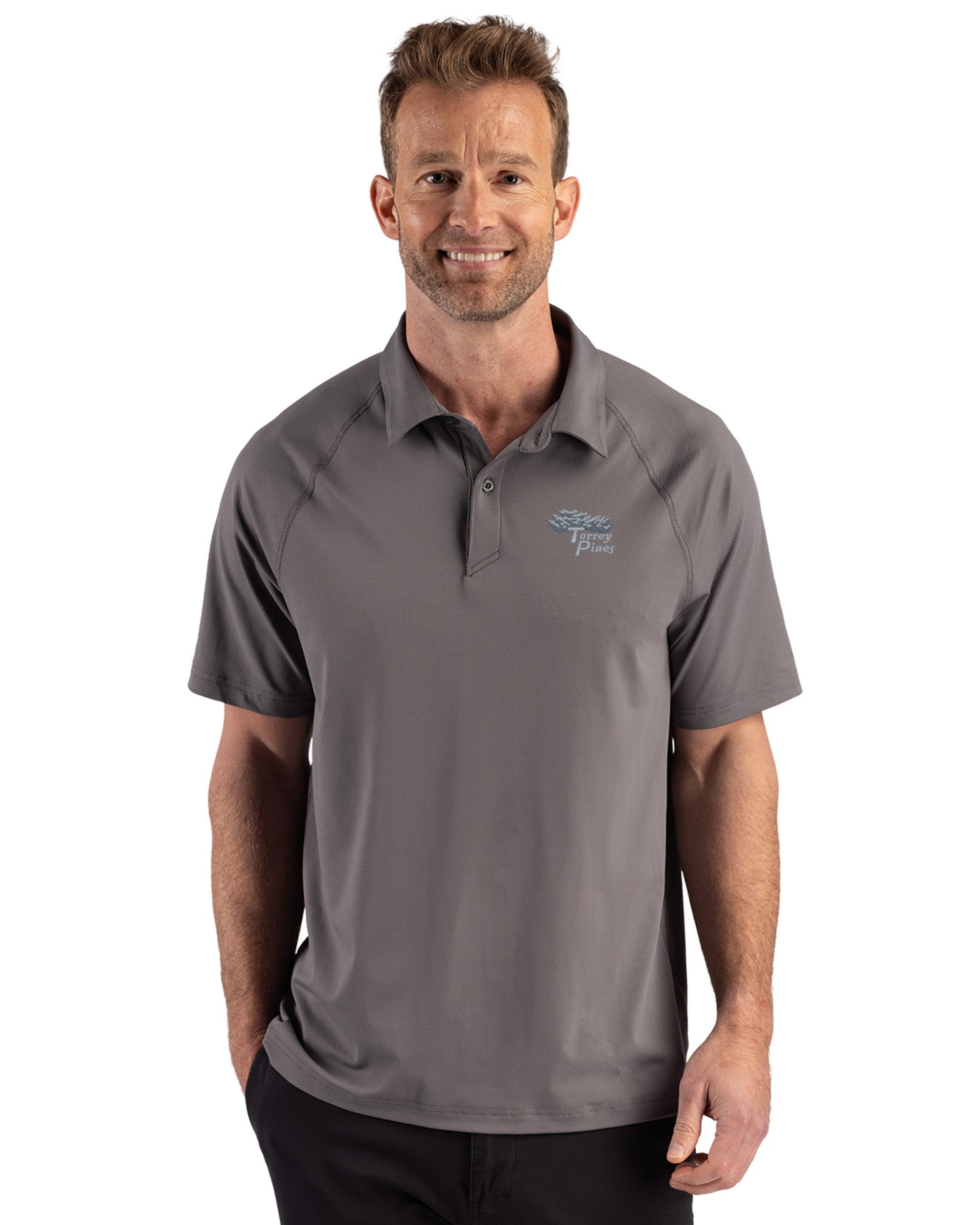 Torrey Pines Cutter & Buck Prospect Recycled Featherlight Stretch Mens Sport Polo