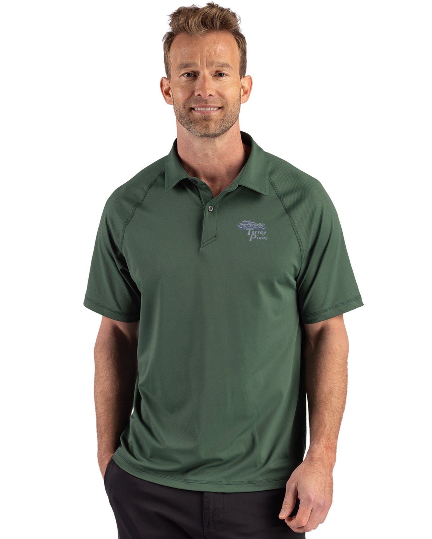 Torrey Pines Cutter & Buck Prospect Recycled Featherlight Stretch Mens Sport Polo