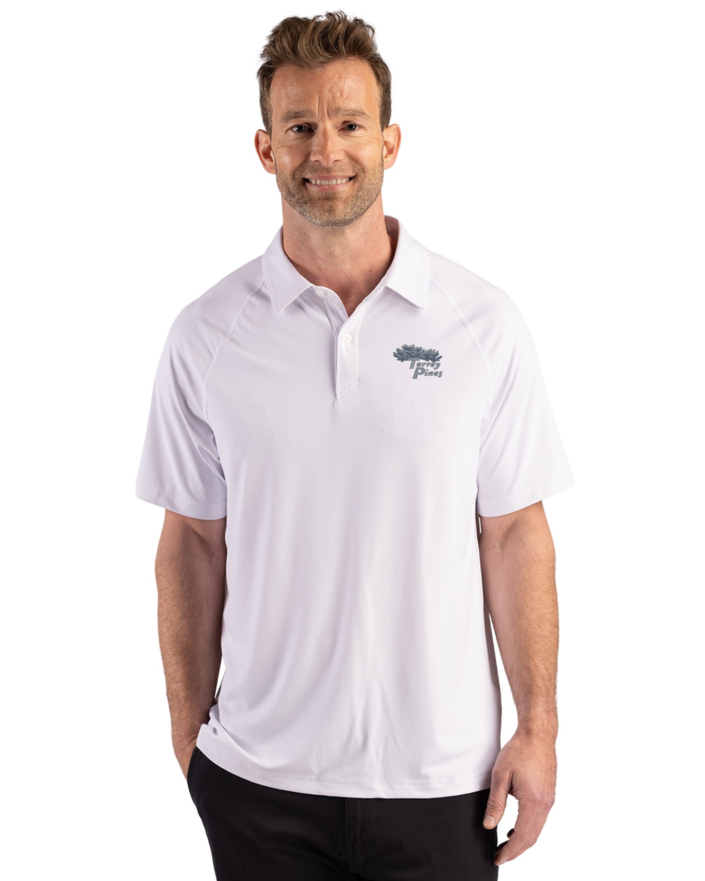 Torrey Pines Cutter & Buck Prospect Recycled Featherlight Stretch Mens Sport Polo