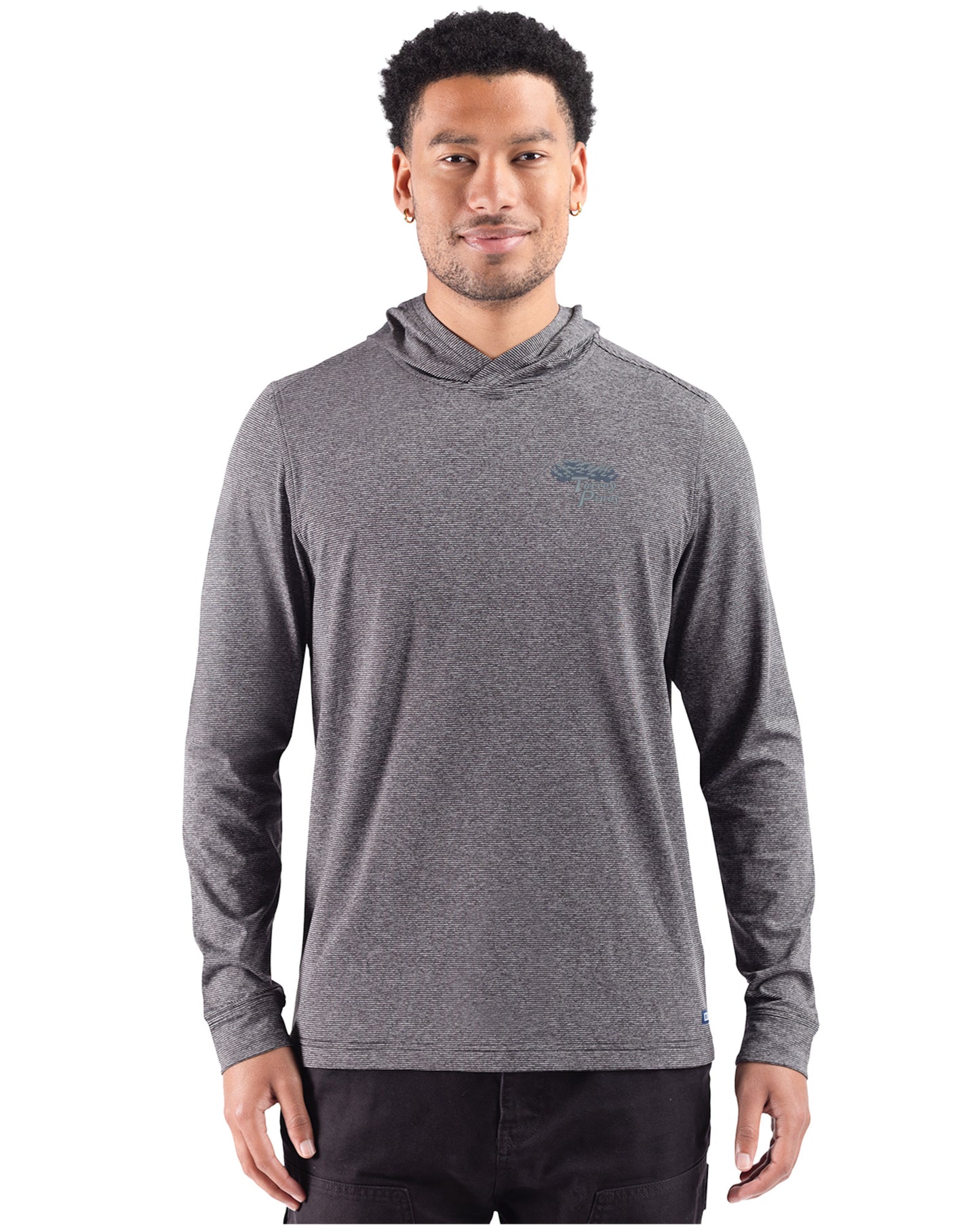 Torrey Pines Cutter & Buck Adapt Recycled Soft Knit Stripe Mens Hooded Pullover