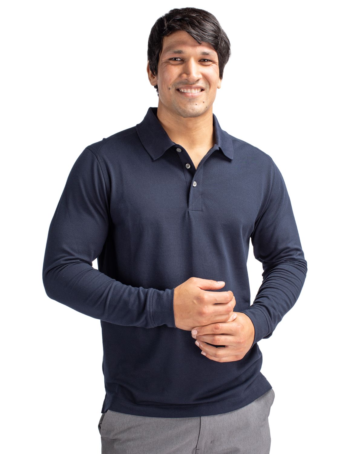 Cutter & Buck Advantage Recycled Cotton-Blend PiqueMensBig & Tall Long Sleeve Polo