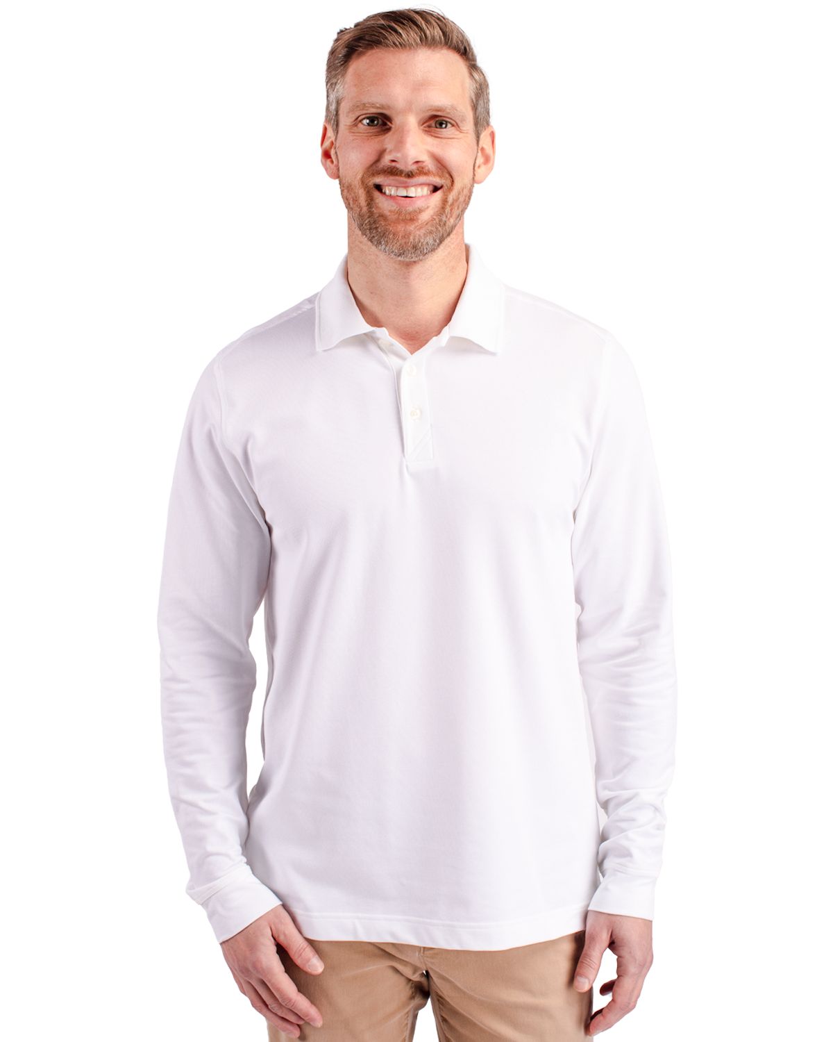 Cutter & Buck Advantage Recycled Cotton-Blend PiqueMensBig & Tall Long Sleeve Polo