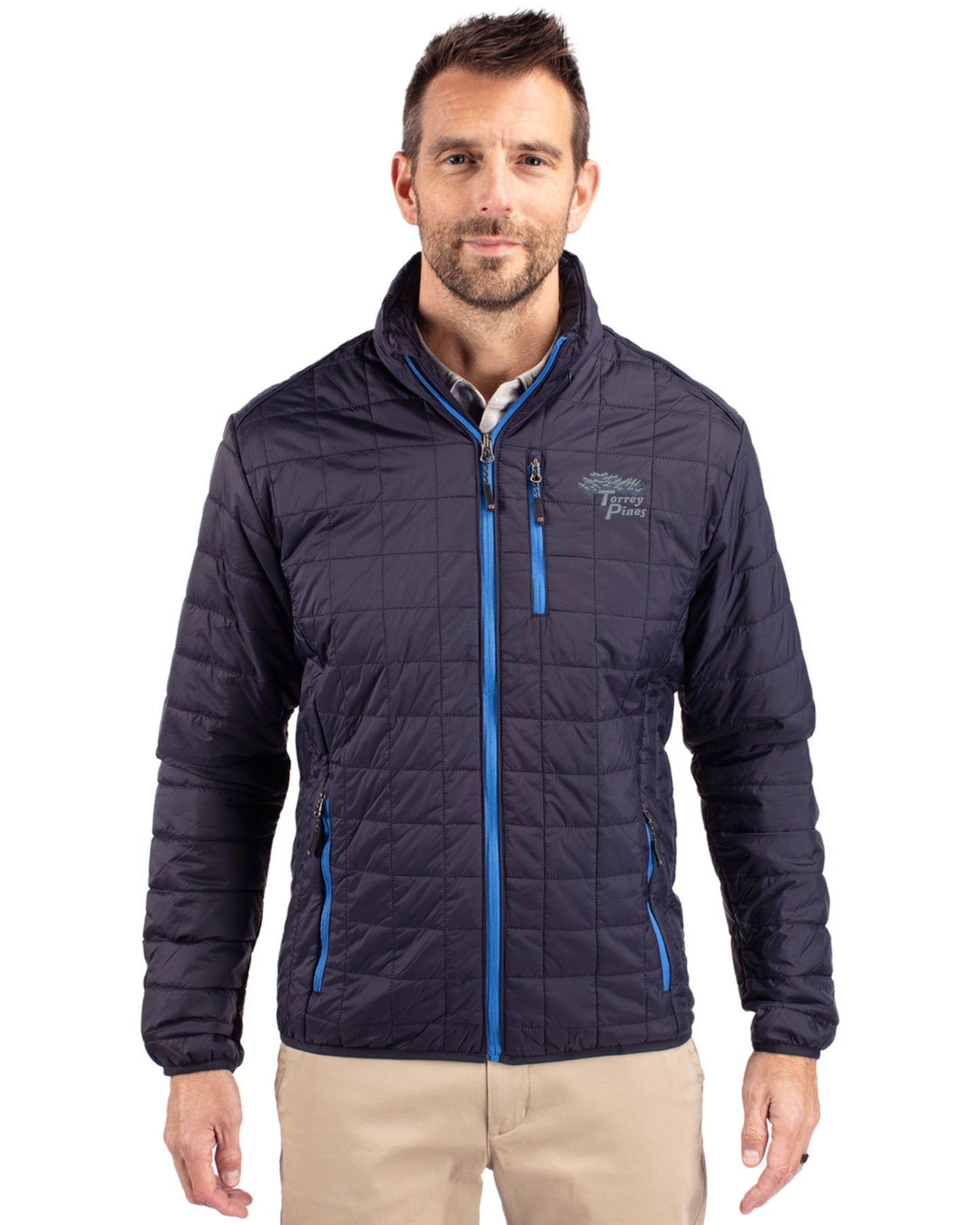 Torrey Pines Cutter & Buck Rainier Recycled Insulated Puffer Mens Full Zip Jacket