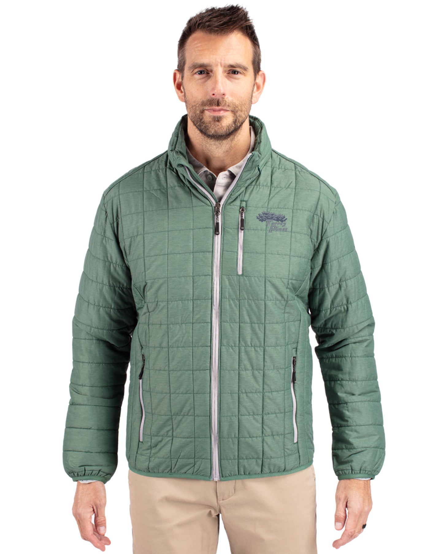 Torrey Pines Cutter & Buck Rainier Recycled Insulated Puffer Mens Full Zip Jacket